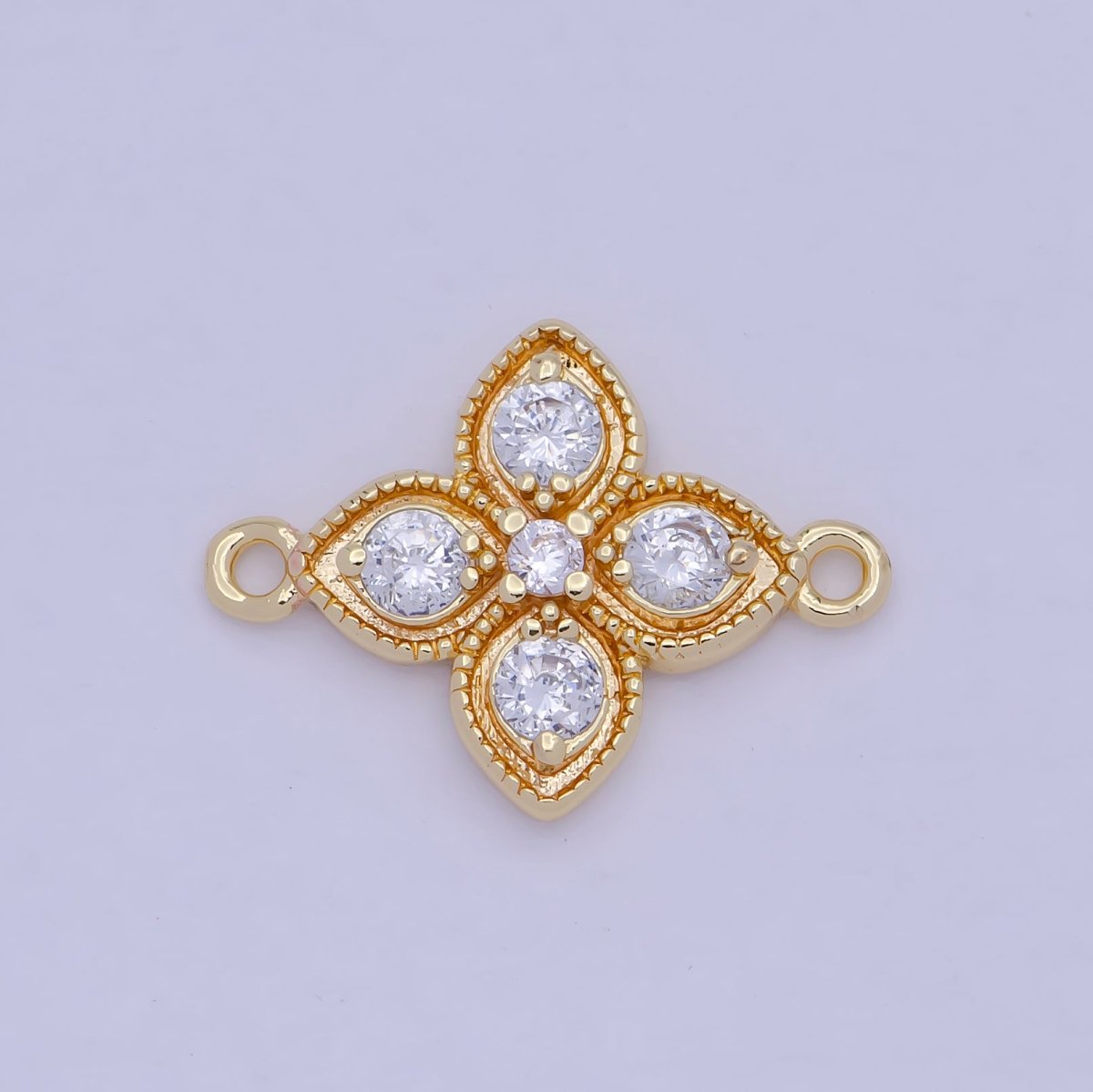 Mini Clover Charm Connector for Earring Bracelet Necklace Link Connector F-800 - DLUXCA