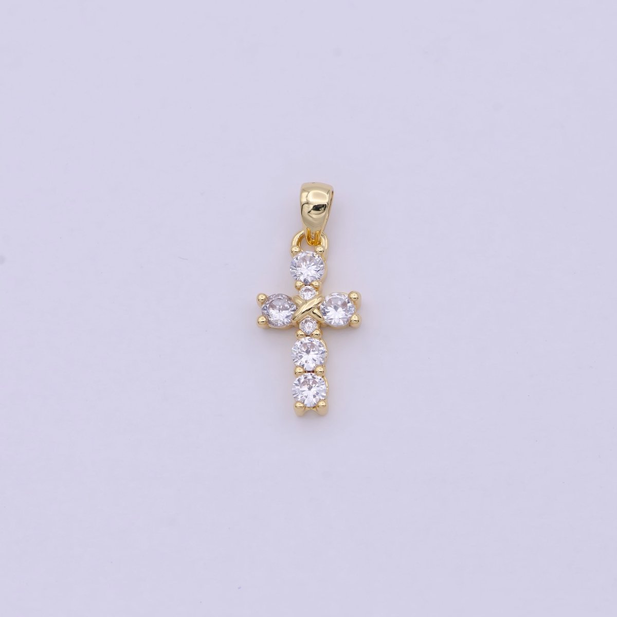 Mini Cross Charm Gold Filled Cross Pendant Add on Charm for Bracelet Necklace Earring H-104 H-106 - DLUXCA