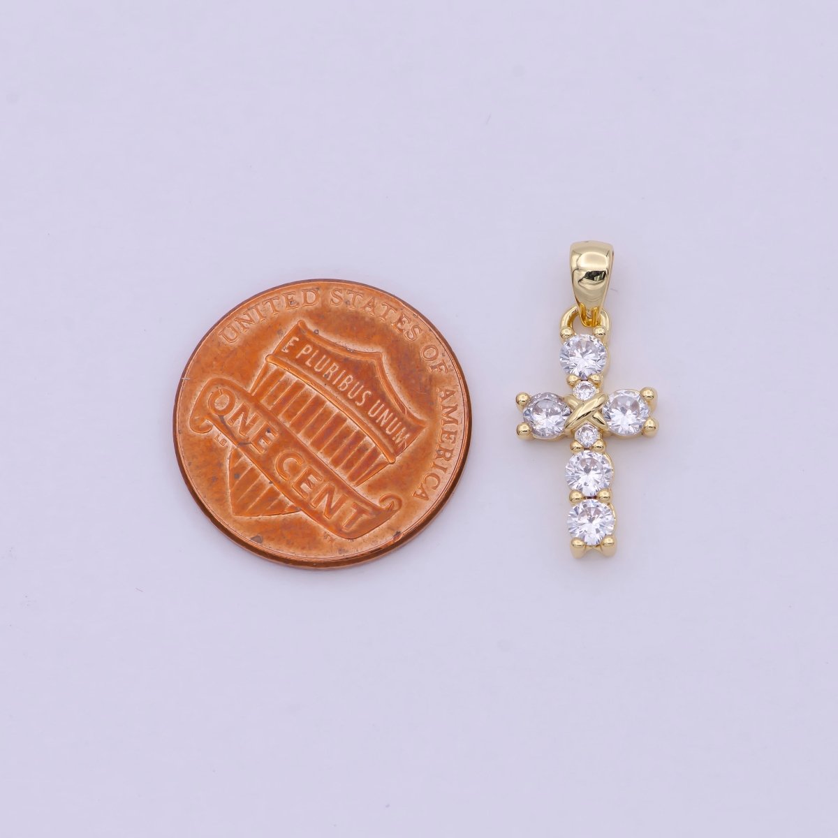 Mini Cross Charm Gold Filled Cross Pendant Add on Charm for Bracelet Necklace Earring H-104 H-106 - DLUXCA