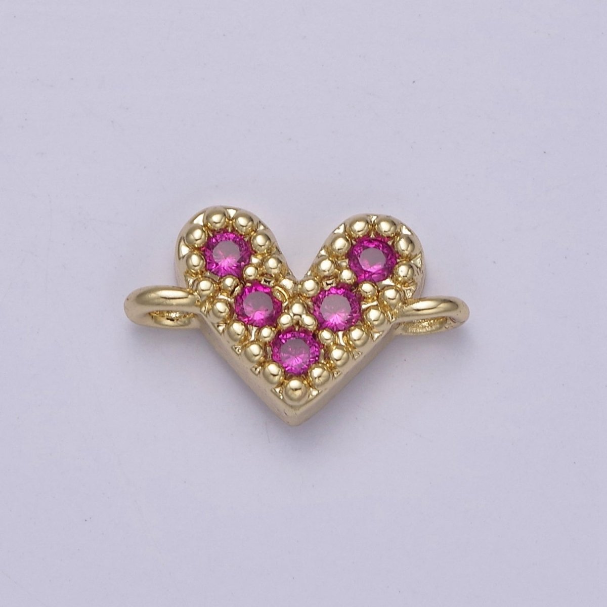 Mini Cubic Heart Charm Connector for Bracelet Necklace Link Connector F-062/F-063/F-069/F-070 - DLUXCA