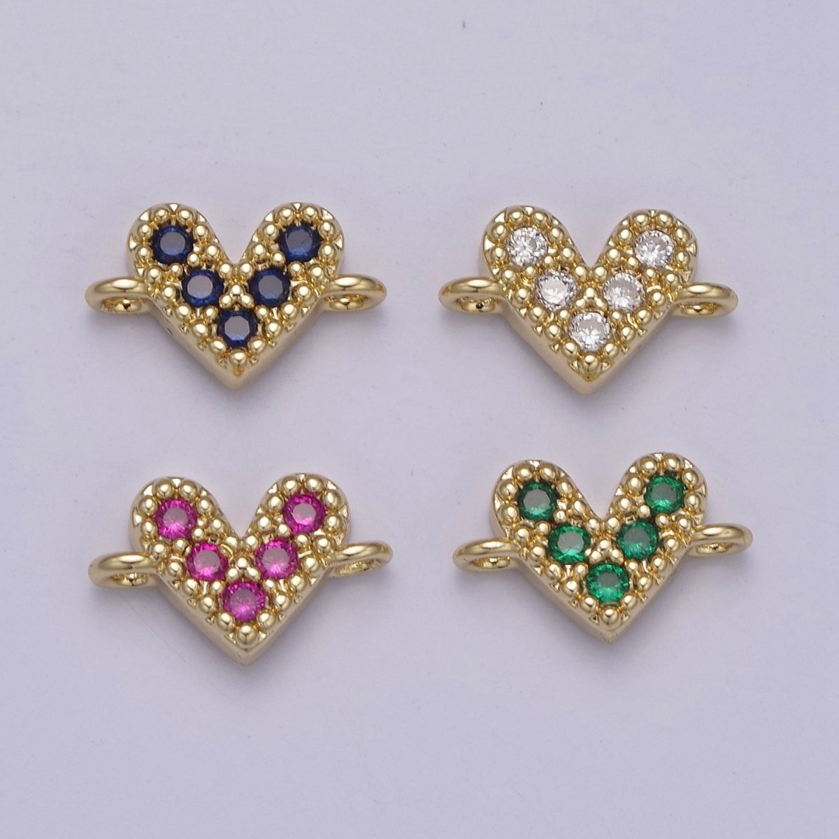 Mini Cubic Heart Charm Connector for Bracelet Necklace Link Connector F-062/F-063/F-069/F-070 - DLUXCA