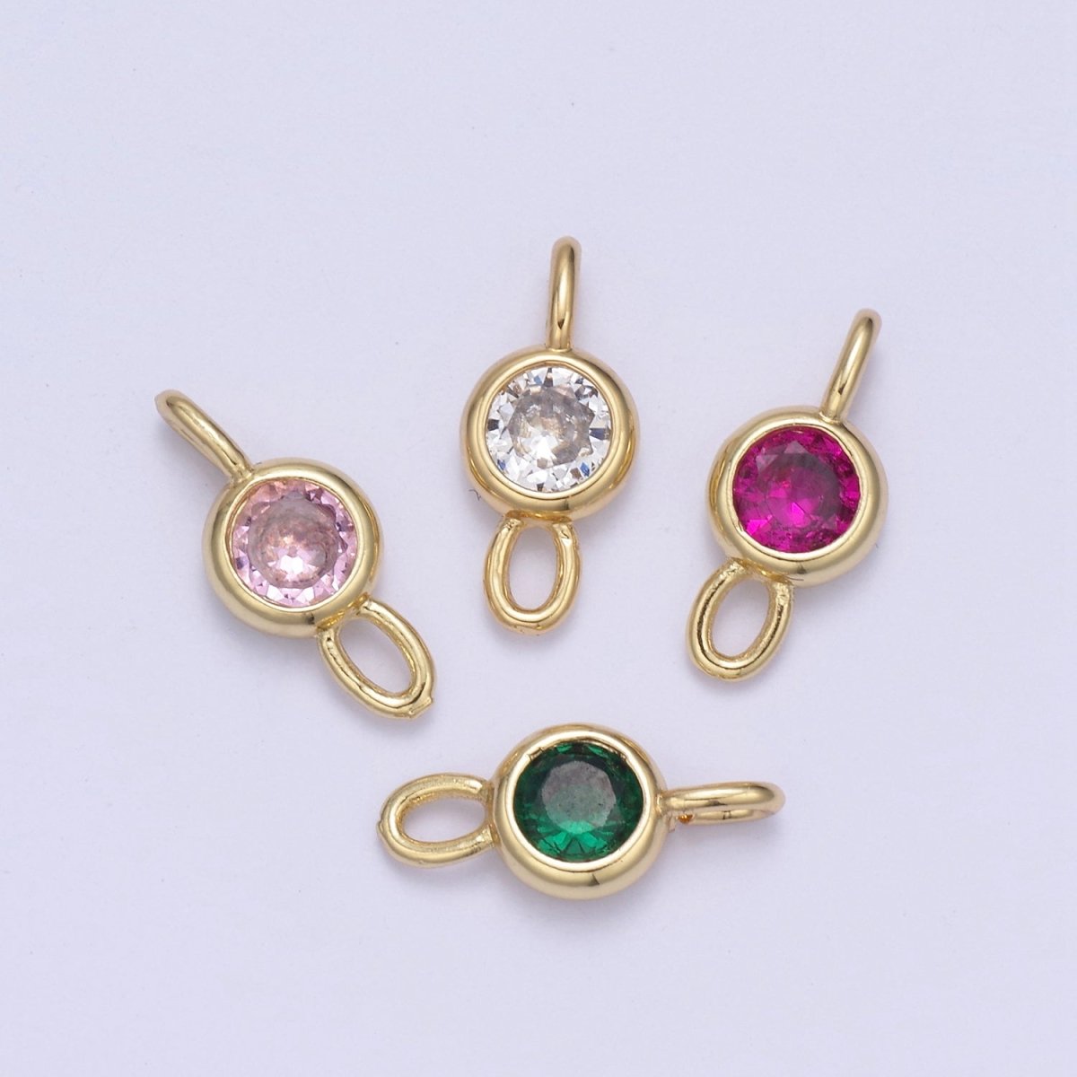 Mini Cz Charm 14.7x6.5mm Cubic Zirconia Link Connectors for jewelry Making Earring Necklace Bracelet connectors F-690~F-693 - DLUXCA