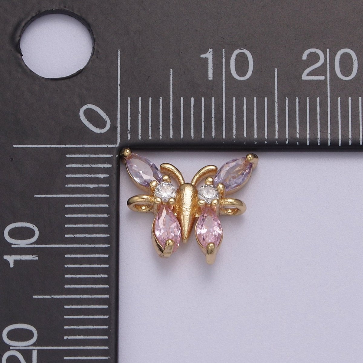 Mini Cz Gold Butterfly Charm Connector For Minimalist Jewelry Necklace Bracelet Component F-161 - DLUXCA