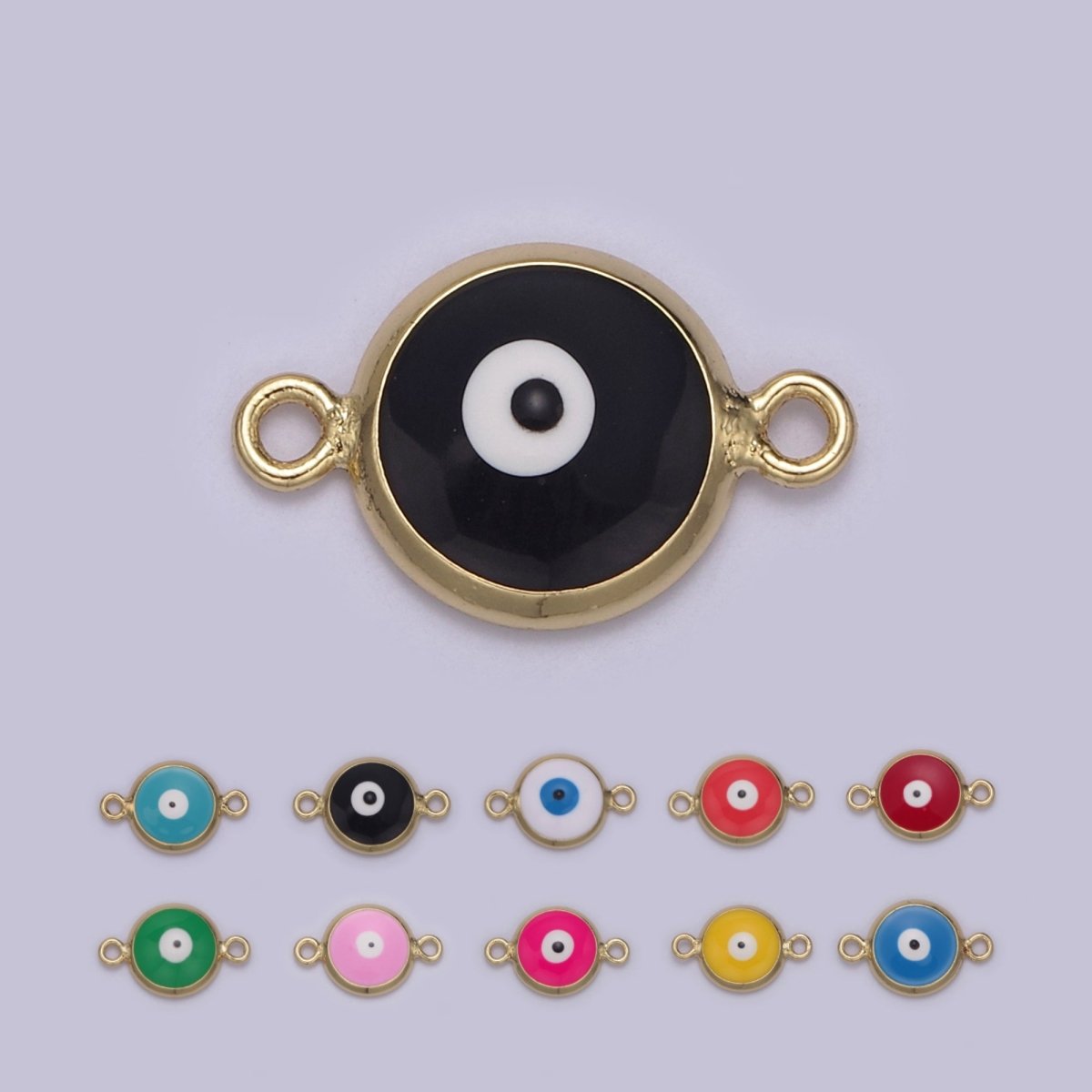 Mini Evil Eye Connector, Gold Filled Evil Eye Jewelry, Lucky Eye Jewelry, Evil Eye Charms, Evil Eye Jewelry, Good Luck Charms N-121 - N-130 - DLUXCA