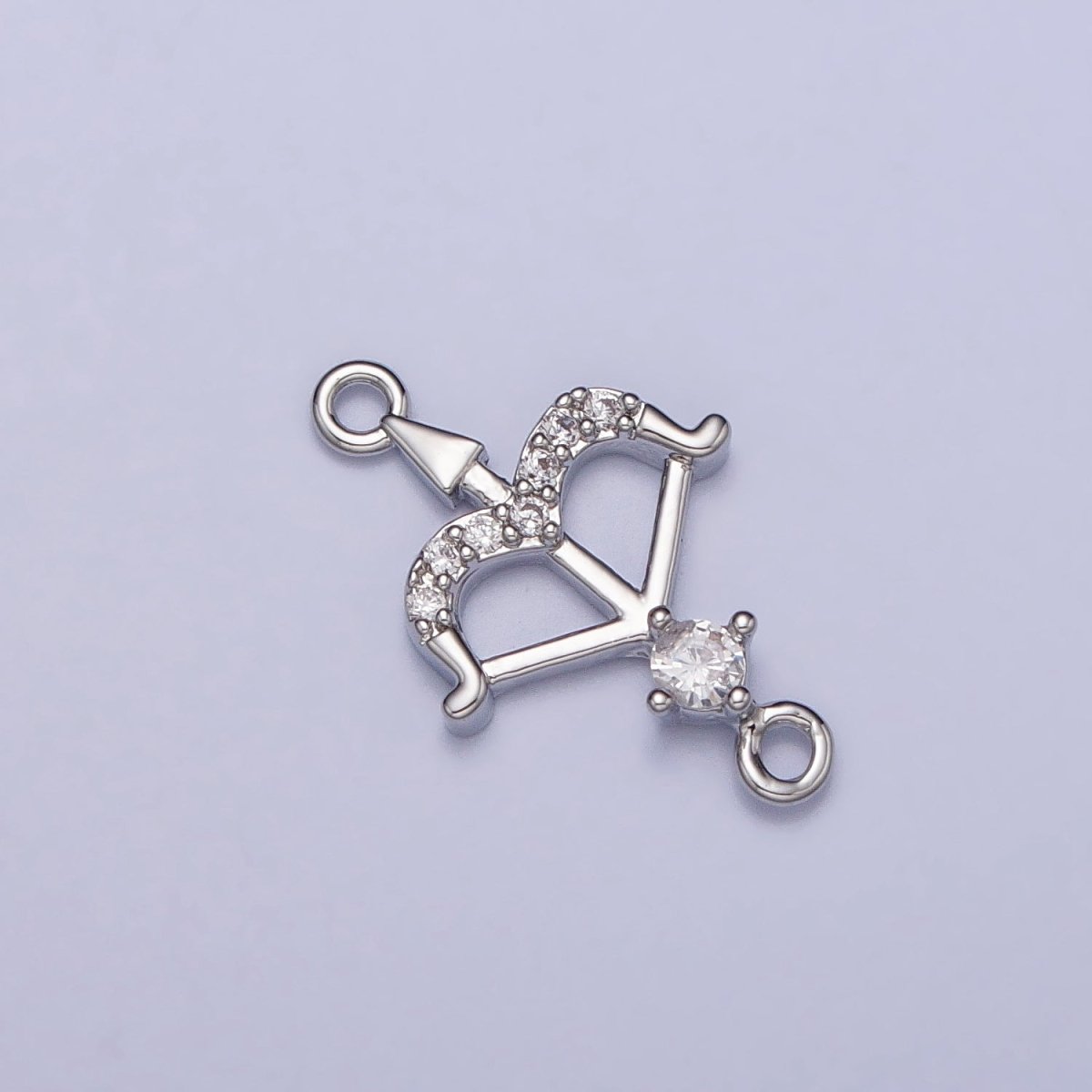 Mini Gold Arrow with Micro Pave cz Crystal Gold Charm Connector Sagittarius Charm | AA987 AA988 - DLUXCA
