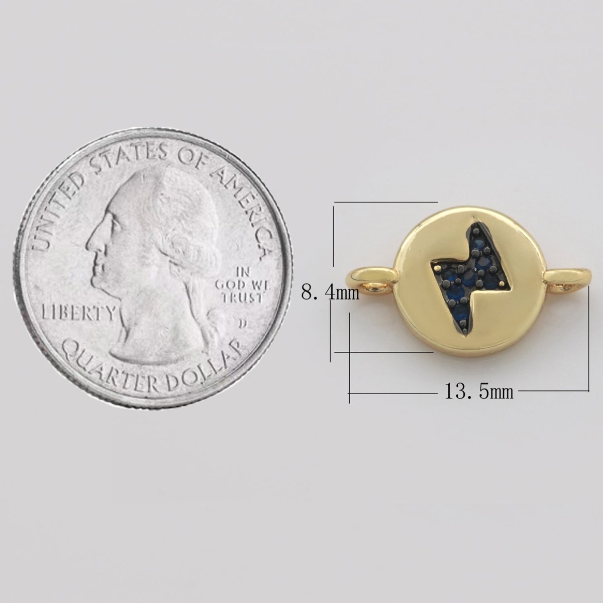 Mini Gold Charm Connector Cubic Circle Cz Moon Star Cross Heart thunder Bolt Link Connector for Necklace Bracelet Earring Supply F-911~F-915 - DLUXCA