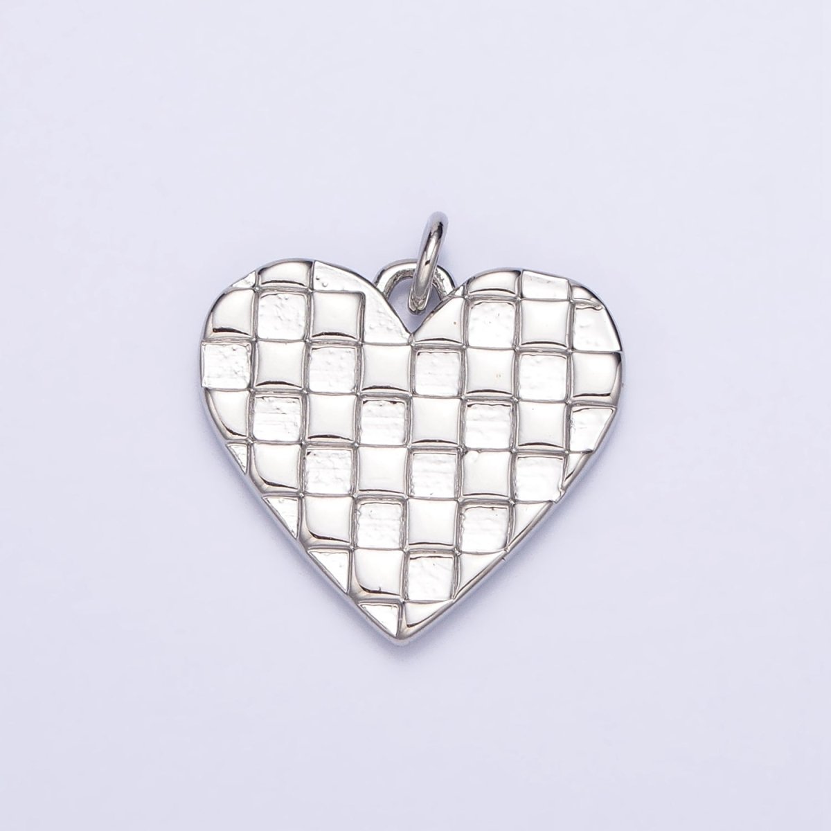 Mini Gold Filled Heart Pendant, Checker Heart Charm Love Pendant N-296 AC-399 - DLUXCA