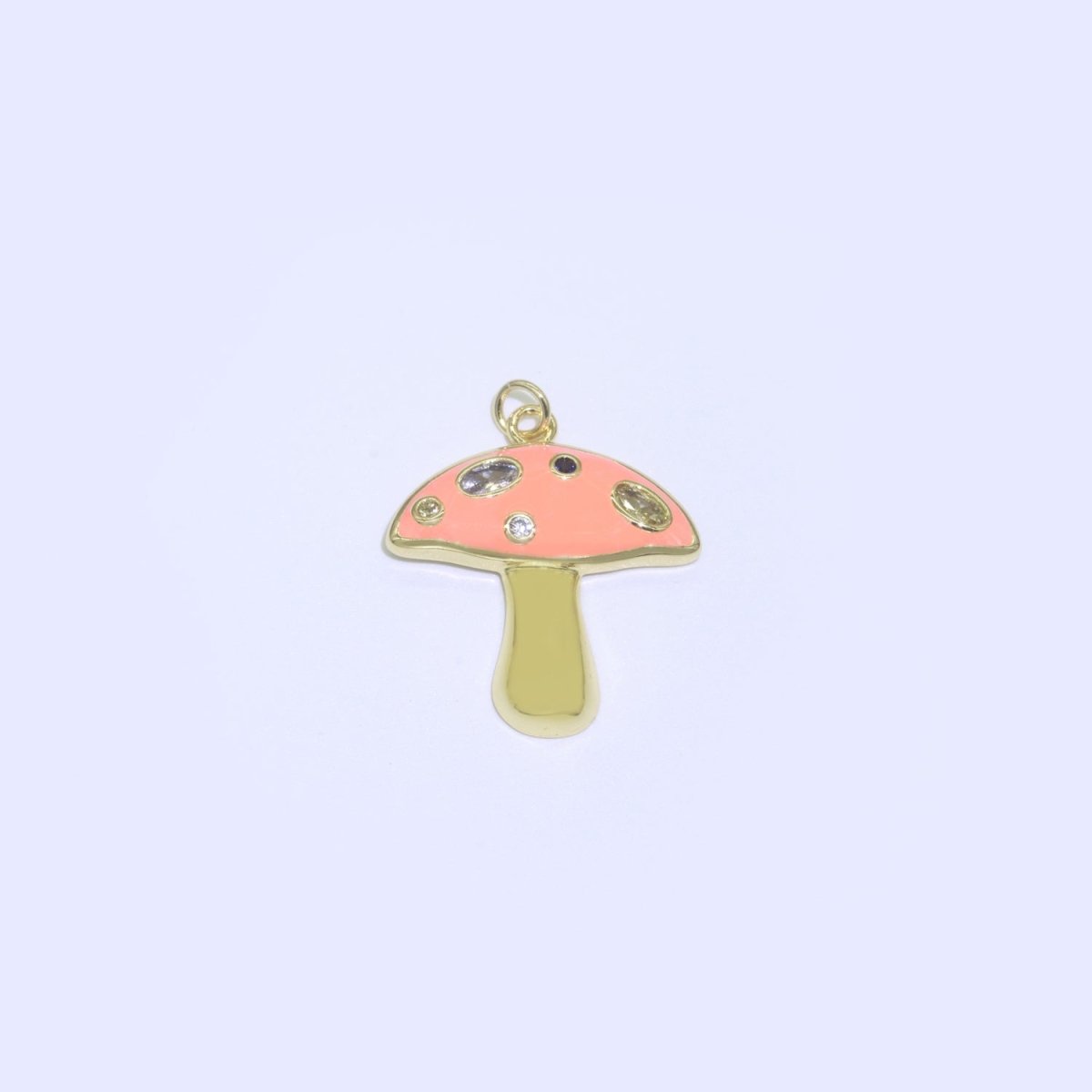 Mini Gold Filled Mushroom Charms, Enamel Magic Mushroom Pendant for Necklace Fantasy Celestial Jewelry for Statement Necklace M-410 - M-417 - DLUXCA