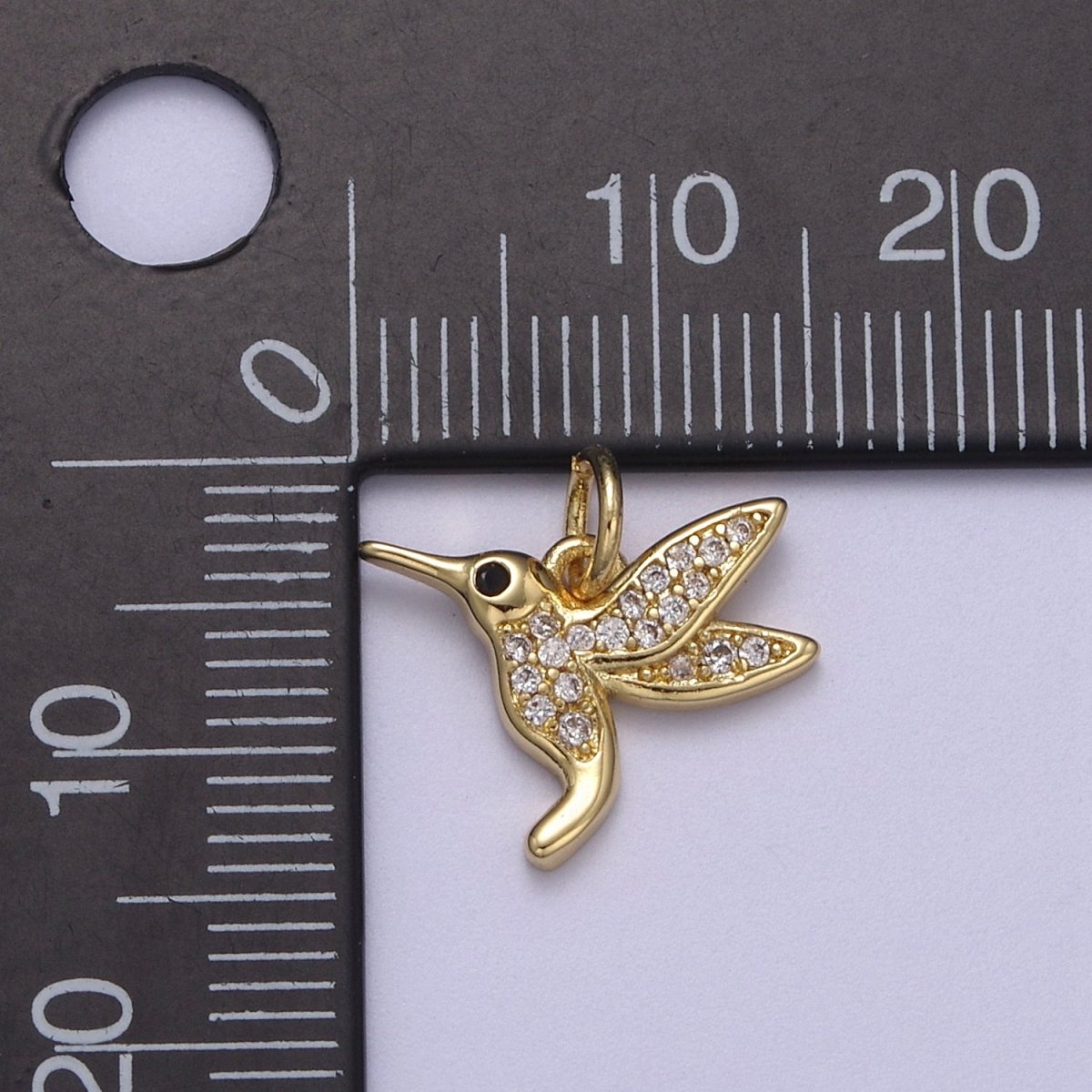 Mini gold Hummingbird pendant 14k gold Filled Bird colibri Charm Friend Minimalist Layering Necklaces, Hummingbird Jewelry N-387 - DLUXCA