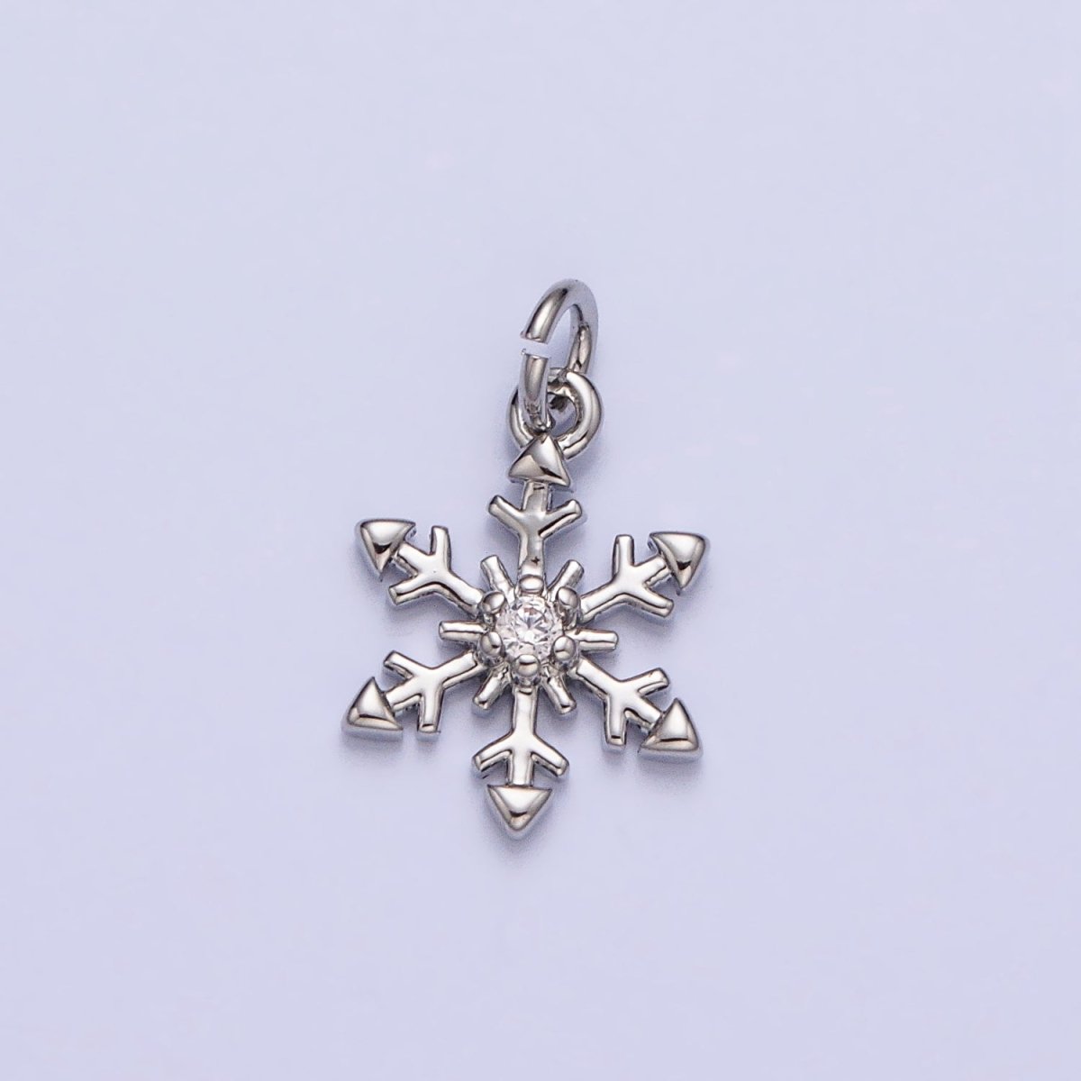 Mini Gold plated Winter Cubic Snow Flake Charm Small Silver Snow Flake Pendant AC721 AC722 - DLUXCA