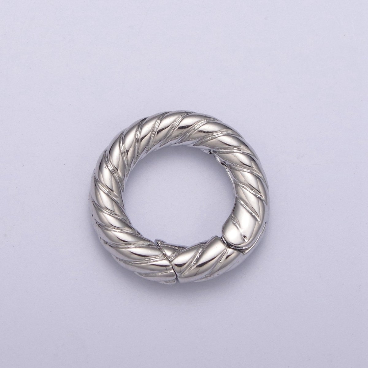 Mini Gold Push Gate ring, 15mm Round Twisted Rope Ring Charm Holder L-598 L-599 - DLUXCA