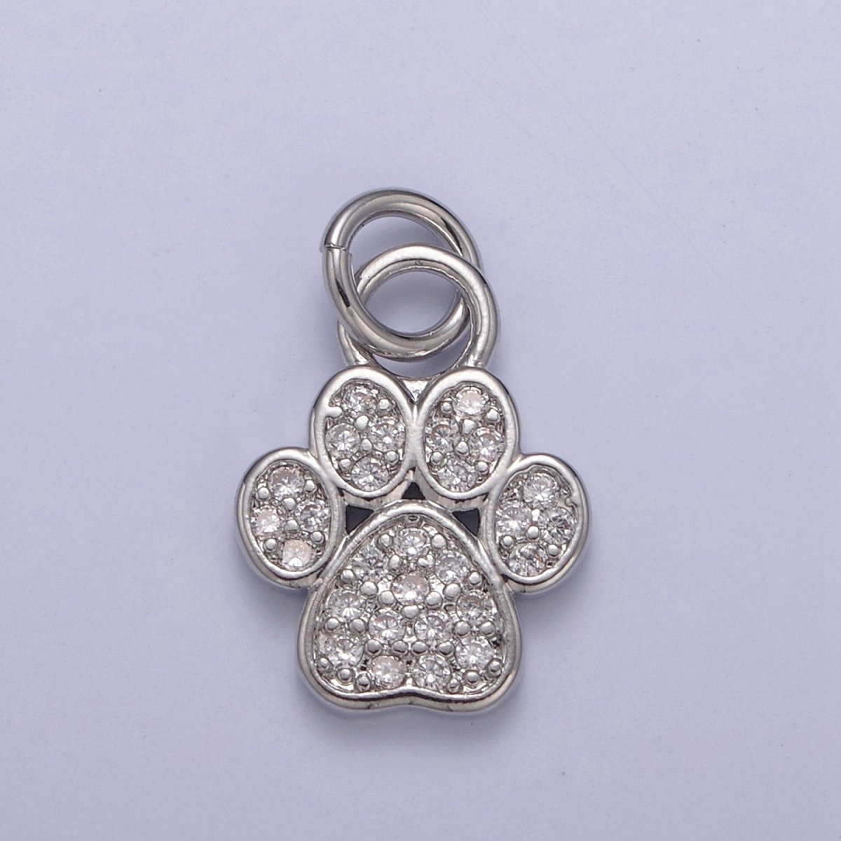Mini Gold Silver Dog Cat Bear Paw Print Charms for Bracelet Necklace Earring CZ Charm Jewelry Making Supply N-683 N-684 - DLUXCA