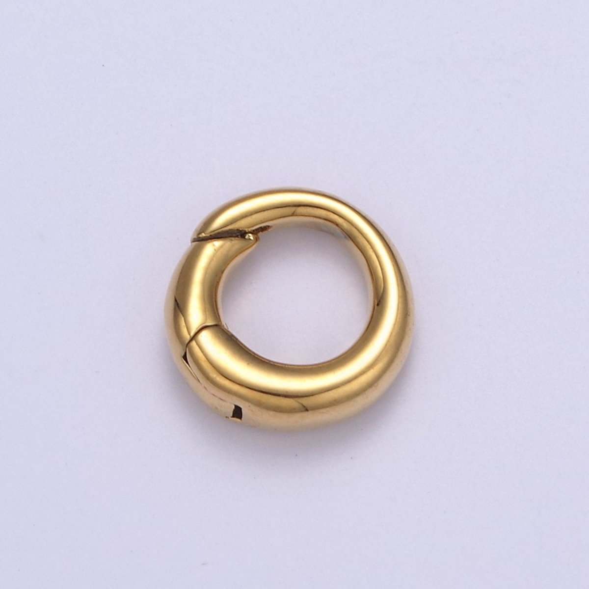 Mini Gold Silver Spring Gate Ring 10mm Round Circle Ring, Round Clasp, Push Clip Clasp, Spring Gate for Jewelry Making L-656 L-657 - DLUXCA