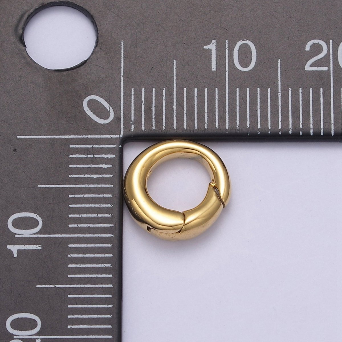 Mini Gold Silver Spring Gate Ring 10mm Round Circle Ring, Round Clasp, Push Clip Clasp, Spring Gate for Jewelry Making L-656 L-657 - DLUXCA