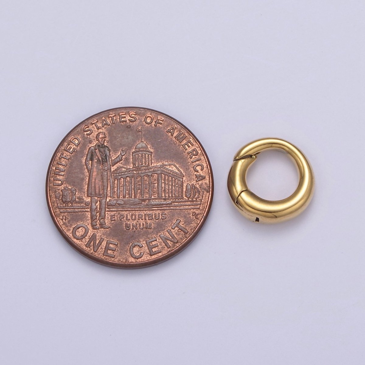 Mini Gold Silver Spring Gate Ring 10mm Round Circle Ring, Round Clasp, Push Clip Clasp, Spring Gate for Jewelry Making L-656 L-657 - DLUXCA