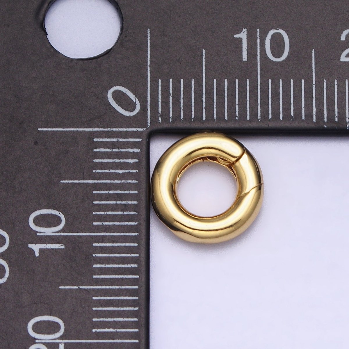 Mini Gold Silver Spring Gate Ring 10mm Round Circle Ring, Round Clasp, Push Clip Clasp, Spring Gate for Jewelry Making Z-303 Z-304 - DLUXCA