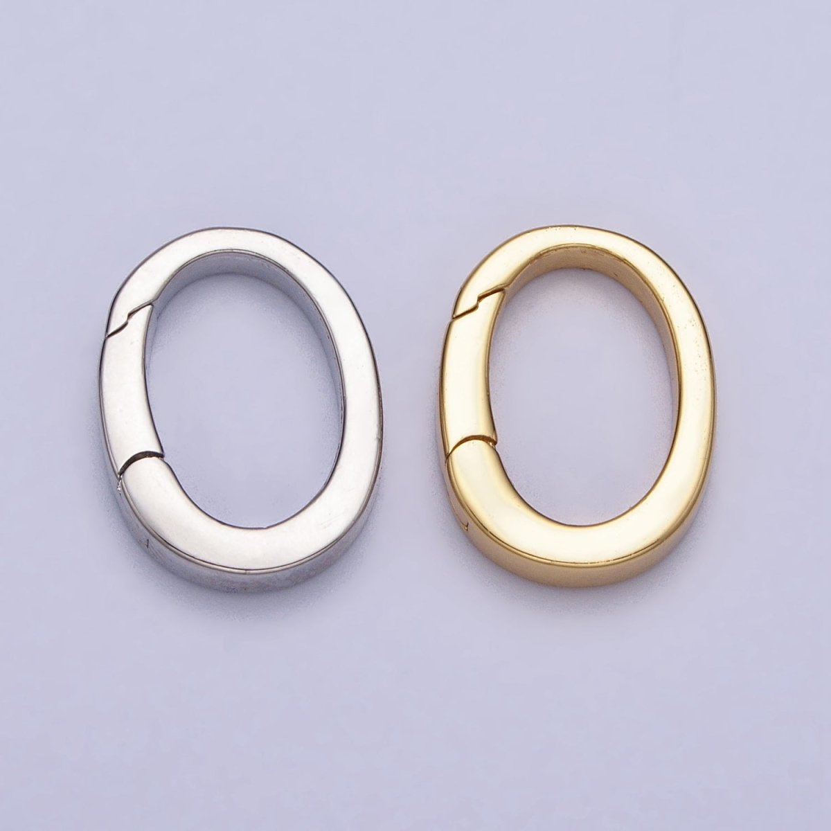 Mini Gold Spring Gate Ring, Push Gate ring 13.4 x 17.5mm Oval Ring Charm Holder Gold Clasp for Jewelry Clasp Z-305 Z-306 - DLUXCA