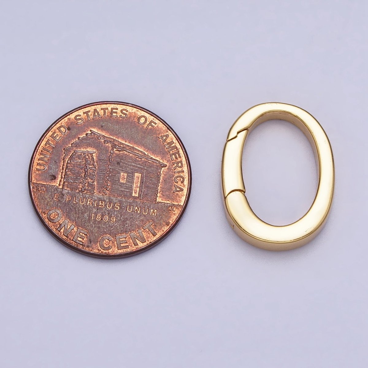 Mini Gold Spring Gate Ring, Push Gate ring 13.4 x 17.5mm Oval Ring Charm Holder Gold Clasp for Jewelry Clasp Z-305 Z-306 - DLUXCA