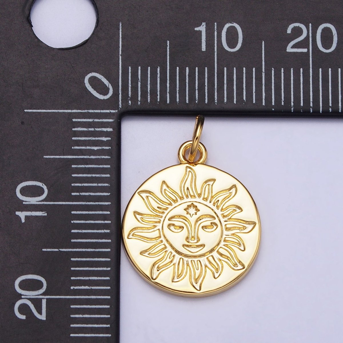 Mini Gold Sun Charm Boho Bohemian Inspired Silver Coin Celestial Jewelry AC-658 AC-659 - DLUXCA