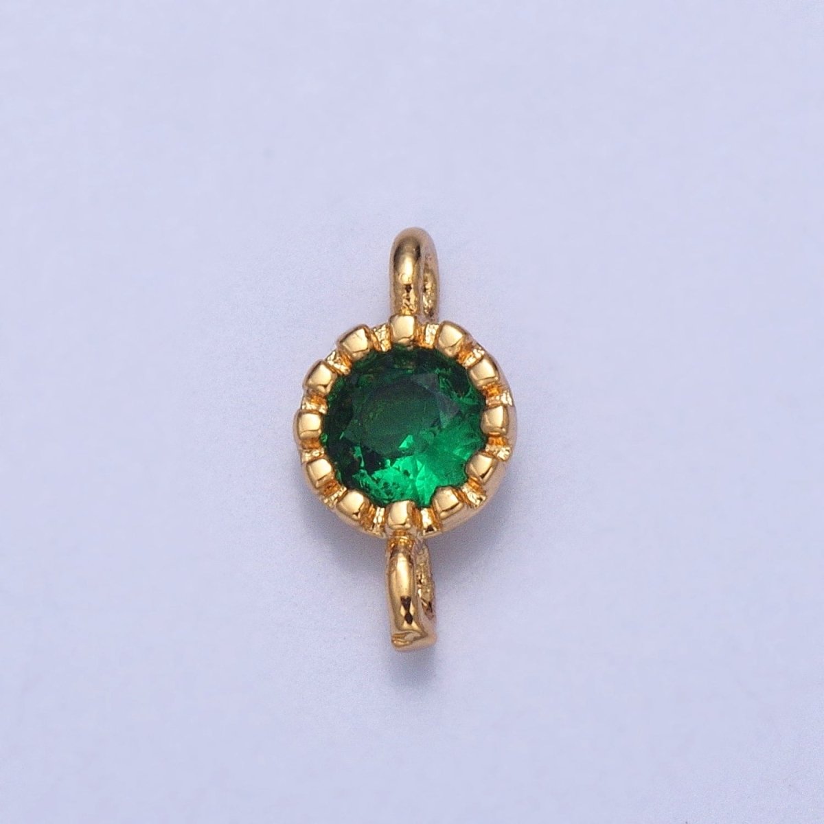 Mini Green Cubic Round Charm Connector for Bracelet Necklace Link Connector F-694 - DLUXCA