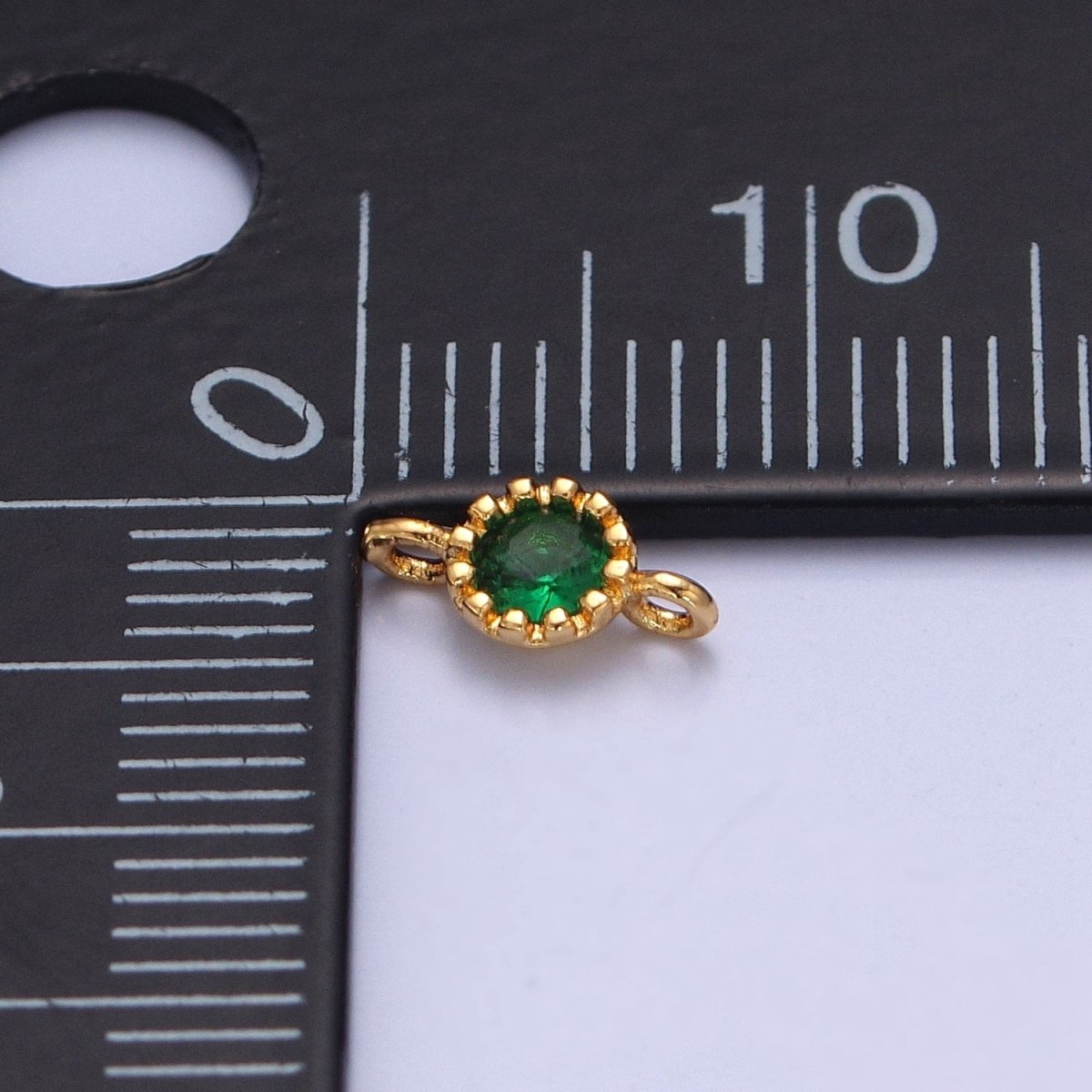 Mini Green Cubic Round Charm Connector for Bracelet Necklace Link Connector F-694 - DLUXCA