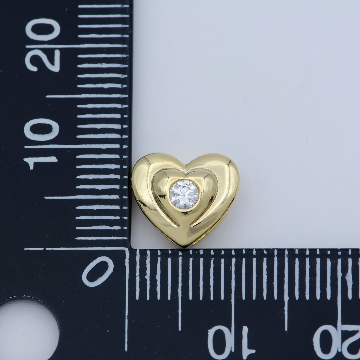 Mini Heart Beads - 10mm Puffy Heart Beautiful 3D Love Jewelry Gold Filled Bead spacer for Bracelet Necklace Supply | B-545 - DLUXCA