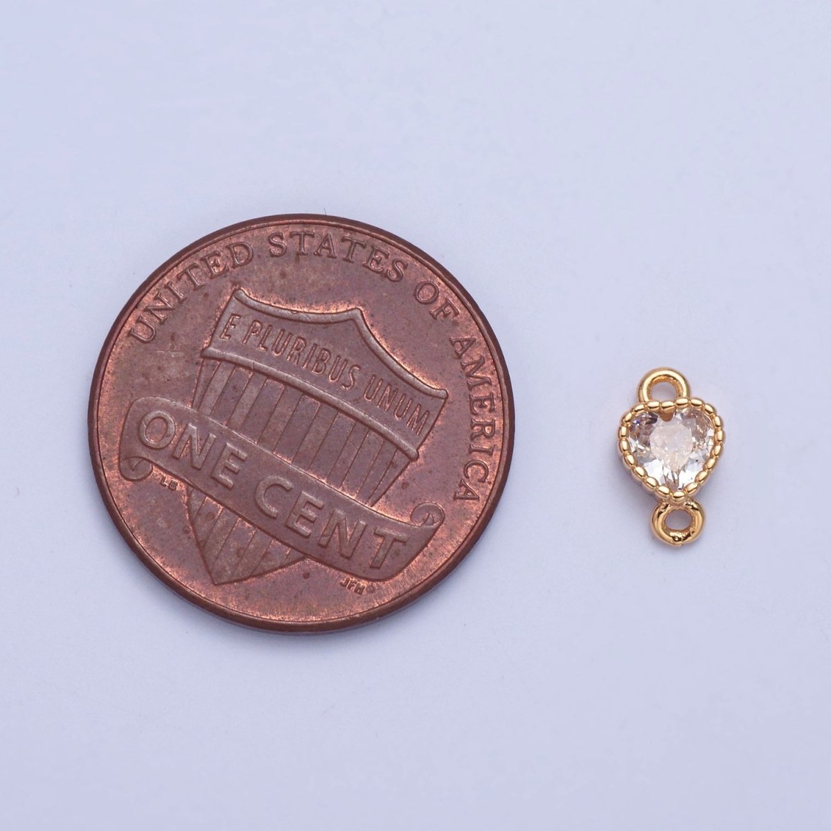 Mini Heart Charm Connector 16K Gold Filled link Connector G-925 - DLUXCA