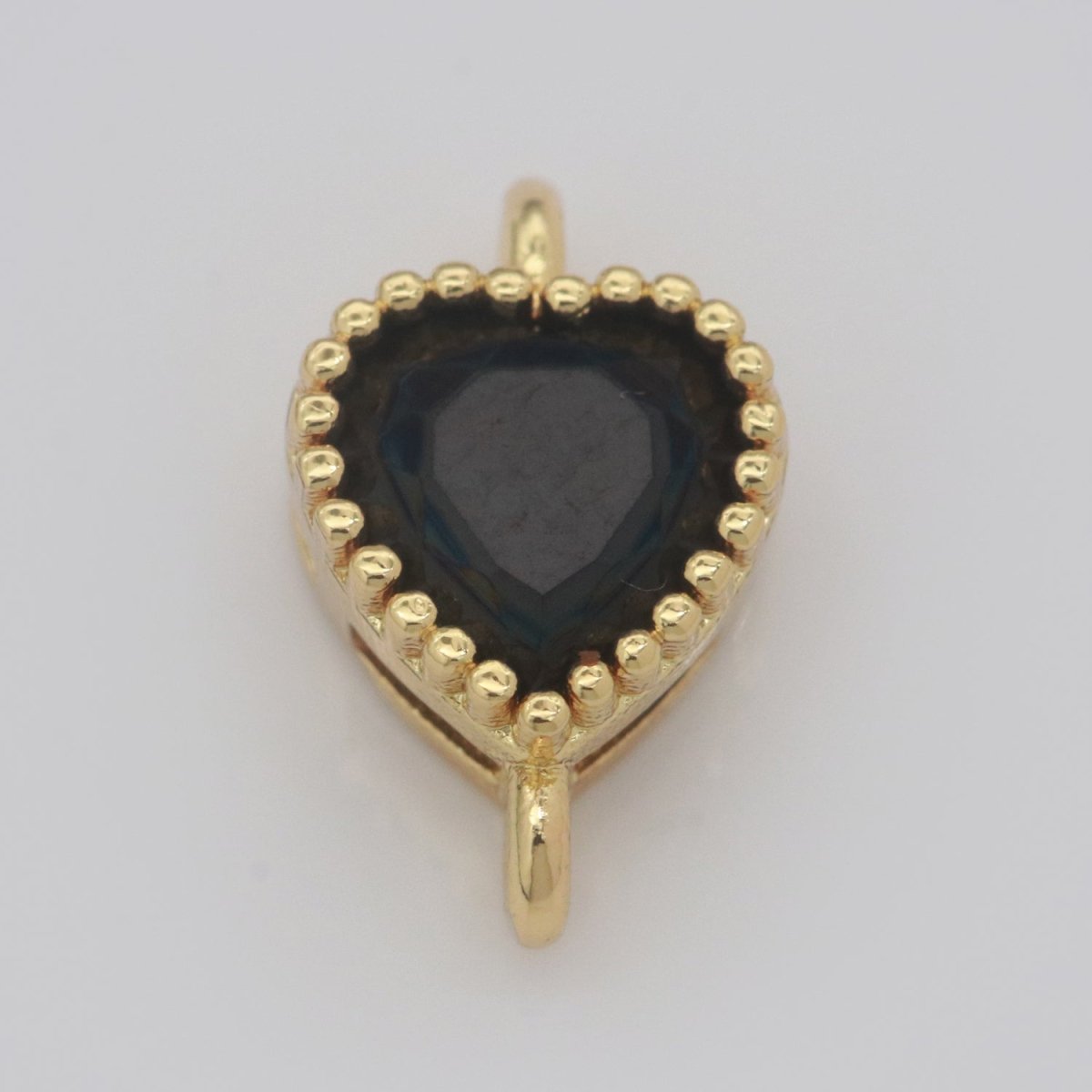 Mini Heart Charm Connector Cubic Love Cz Colorful Link Connector for Necklace Bracelet Earring Supply N-017~N-024 - DLUXCA