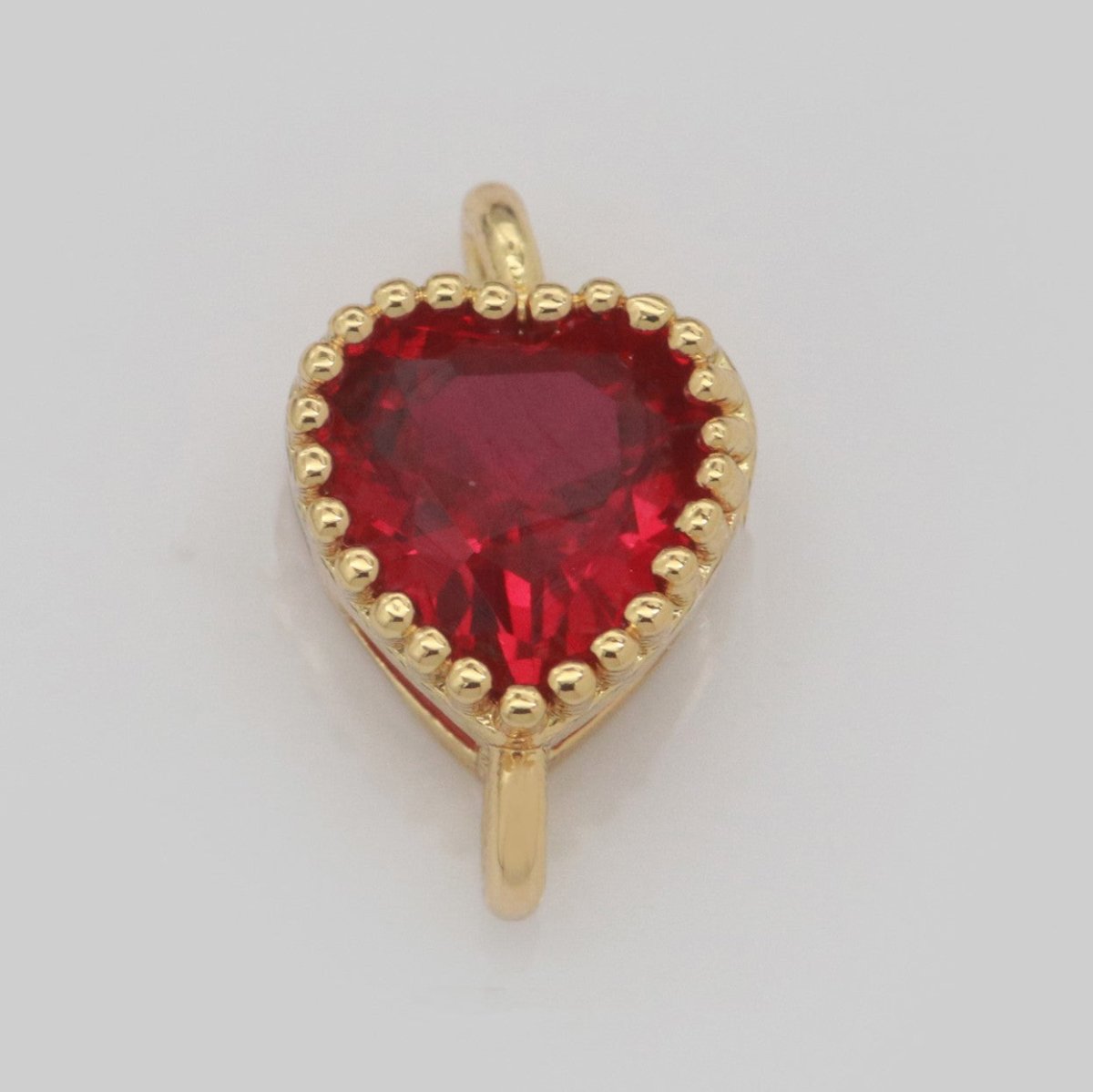 Mini Heart Charm Connector Cubic Love Cz Colorful Link Connector for Necklace Bracelet Earring Supply N-017~N-024 - DLUXCA