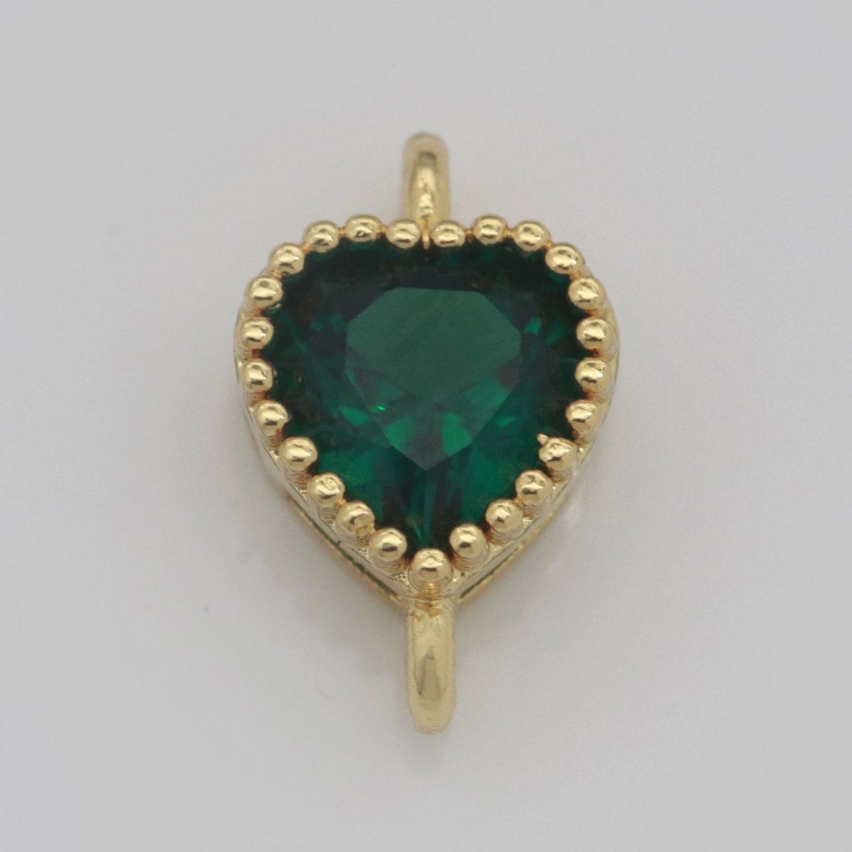 Mini Heart Charm Connector Cubic Love Cz Colorful Link Connector for Necklace Bracelet Earring Supply N-017~N-024 - DLUXCA