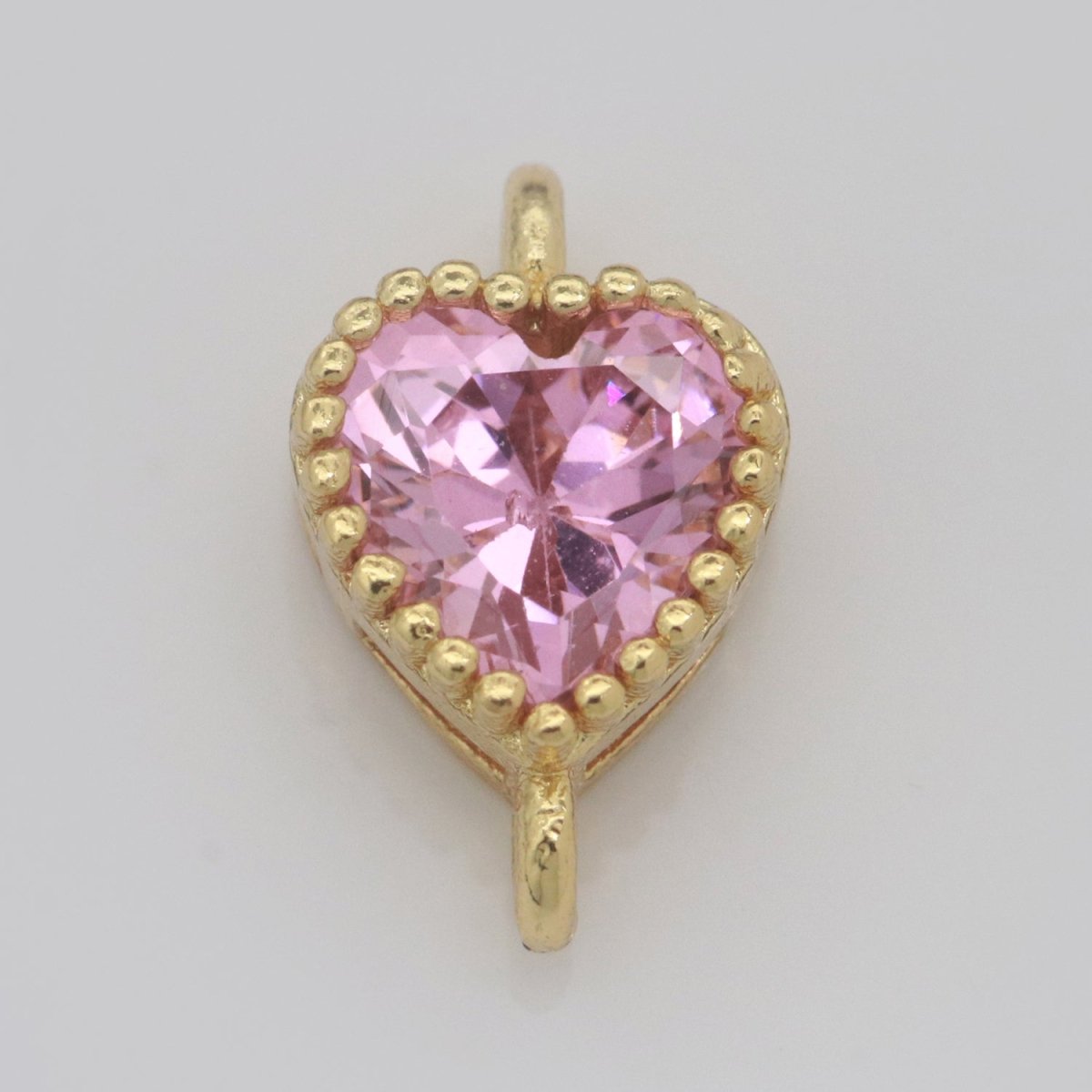 Mini Heart Charm Connector Cubic Love Cz Colorful Link Connector for Necklace Bracelet Earring Supply N-017~N-024 - DLUXCA