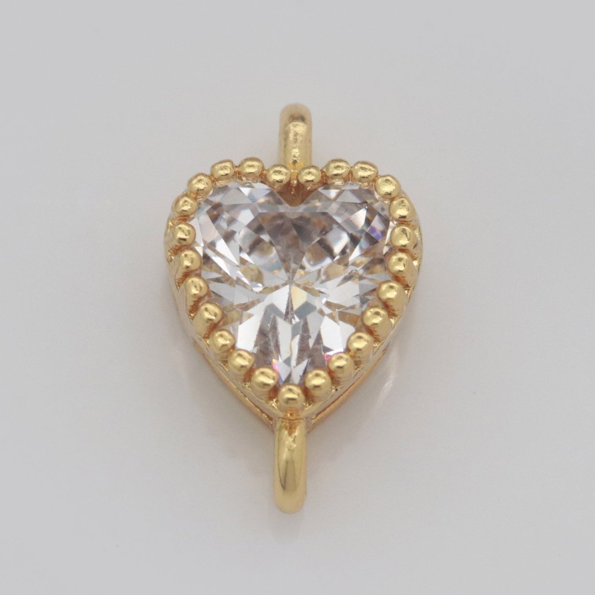 Mini Heart Charm Connector Cubic Love Cz Colorful Link Connector for Necklace Bracelet Earring Supply N-017~N-024 - DLUXCA