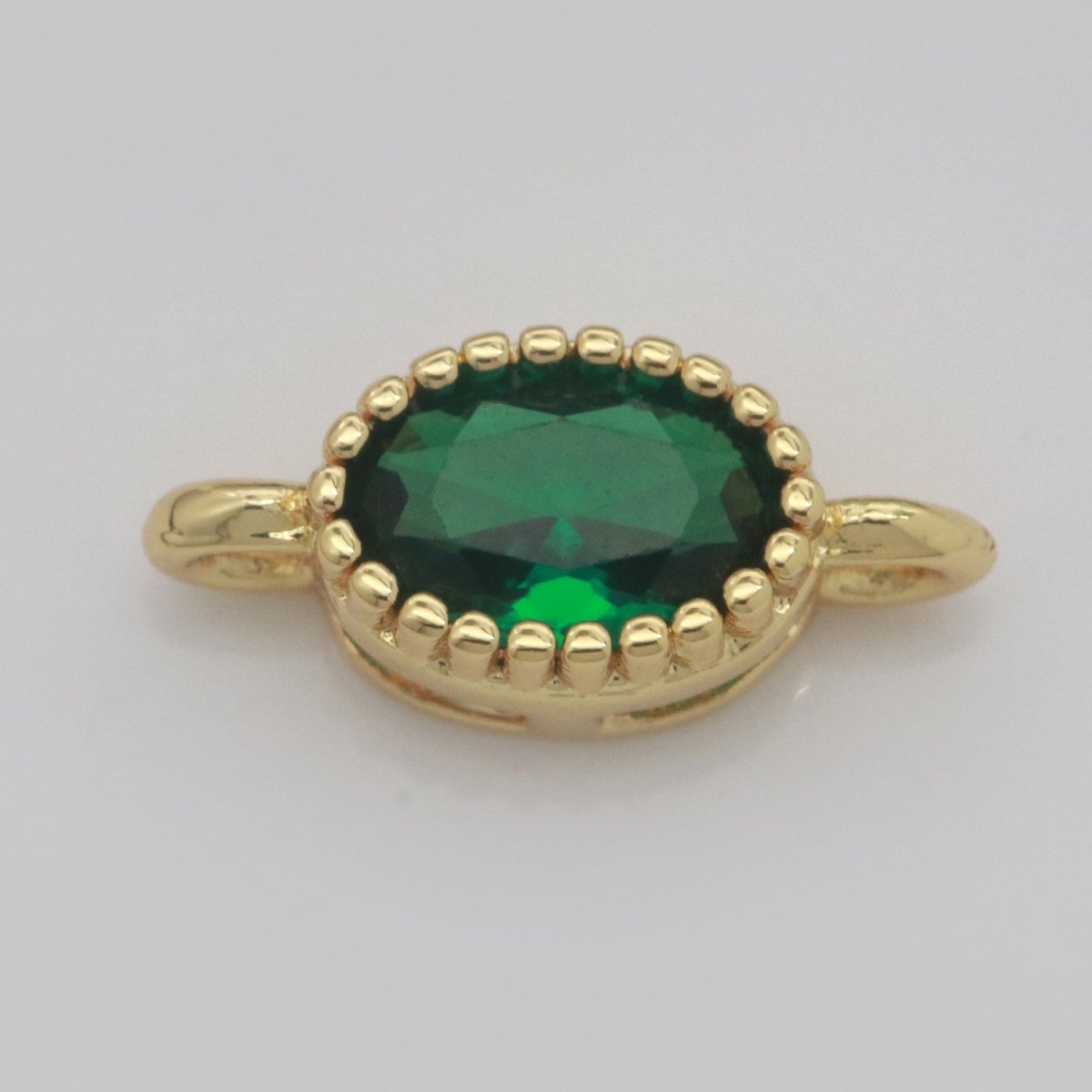 Mini Oval Charm Connector Cubic Geometry Cz Colorful Link Connector for Necklace Bracelet Earring Supply N-009 - N-016 - DLUXCA