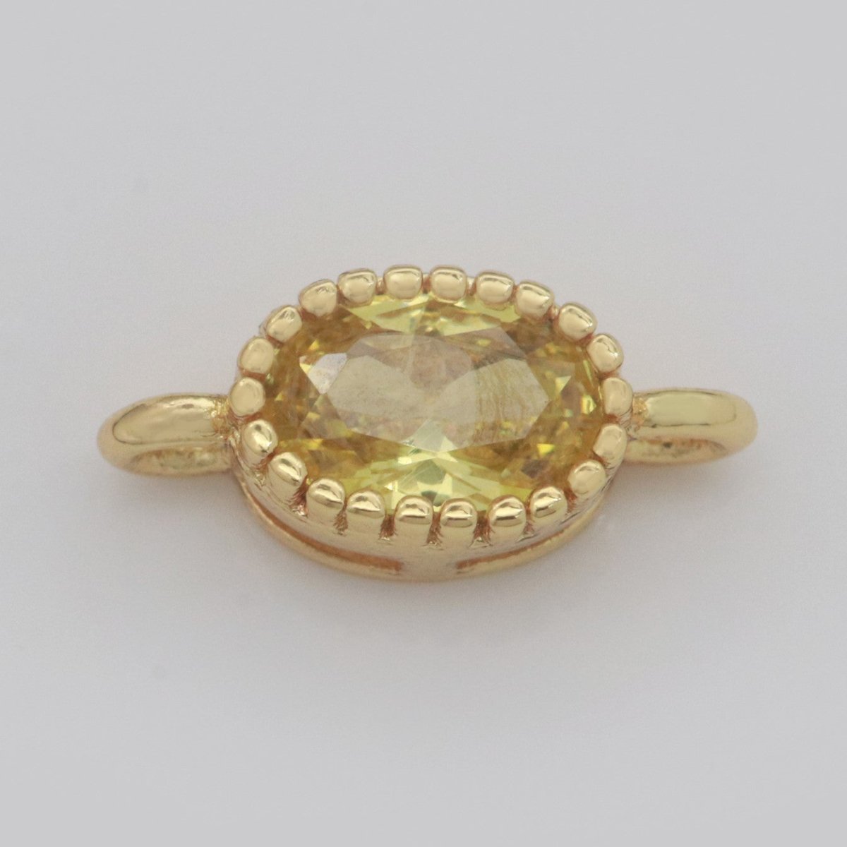 Mini Oval Charm Connector Cubic Geometry Cz Colorful Link Connector for Necklace Bracelet Earring Supply N-009 - N-016 - DLUXCA