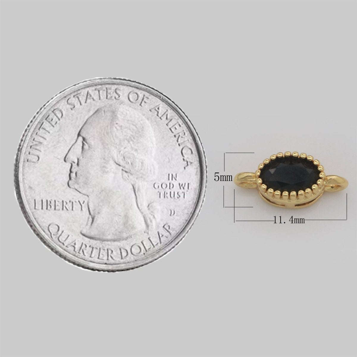 Mini Oval Charm Connector Cubic Geometry Cz Colorful Link Connector for Necklace Bracelet Earring Supply N-009 - N-016 - DLUXCA