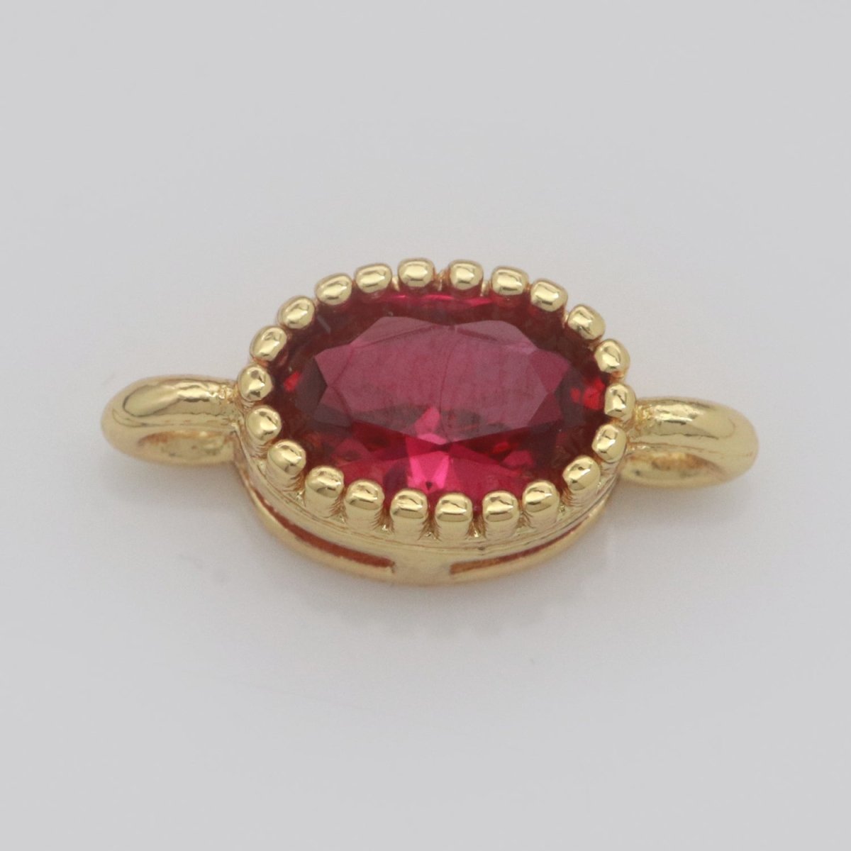 Mini Oval Charm Connector Cubic Geometry Cz Colorful Link Connector for Necklace Bracelet Earring Supply N-009 - N-016 - DLUXCA