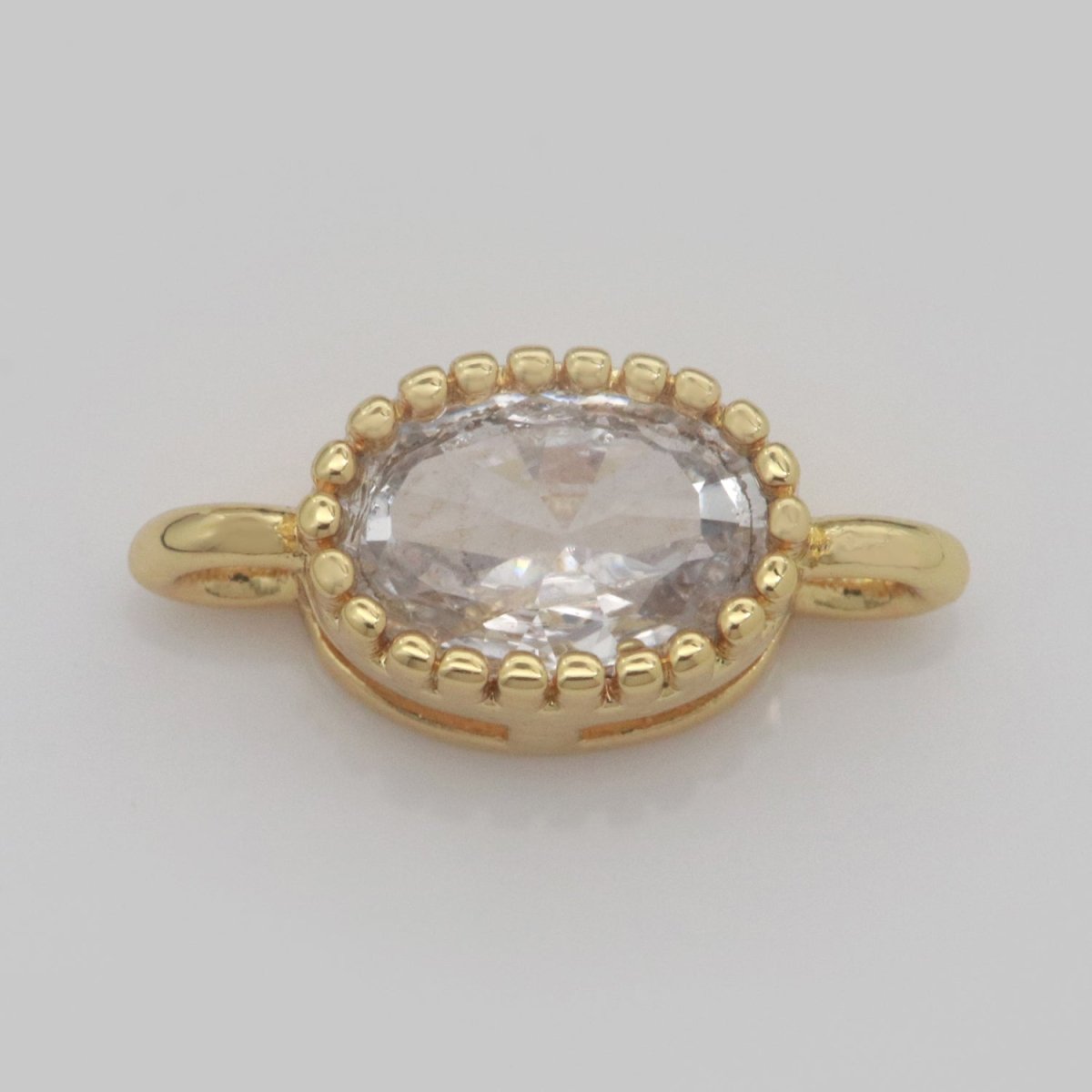 Mini Oval Charm Connector Cubic Geometry Cz Colorful Link Connector for Necklace Bracelet Earring Supply N-009 - N-016 - DLUXCA