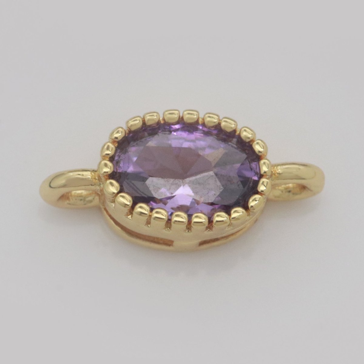 Mini Oval Charm Connector Cubic Geometry Cz Colorful Link Connector for Necklace Bracelet Earring Supply N-009 - N-016 - DLUXCA