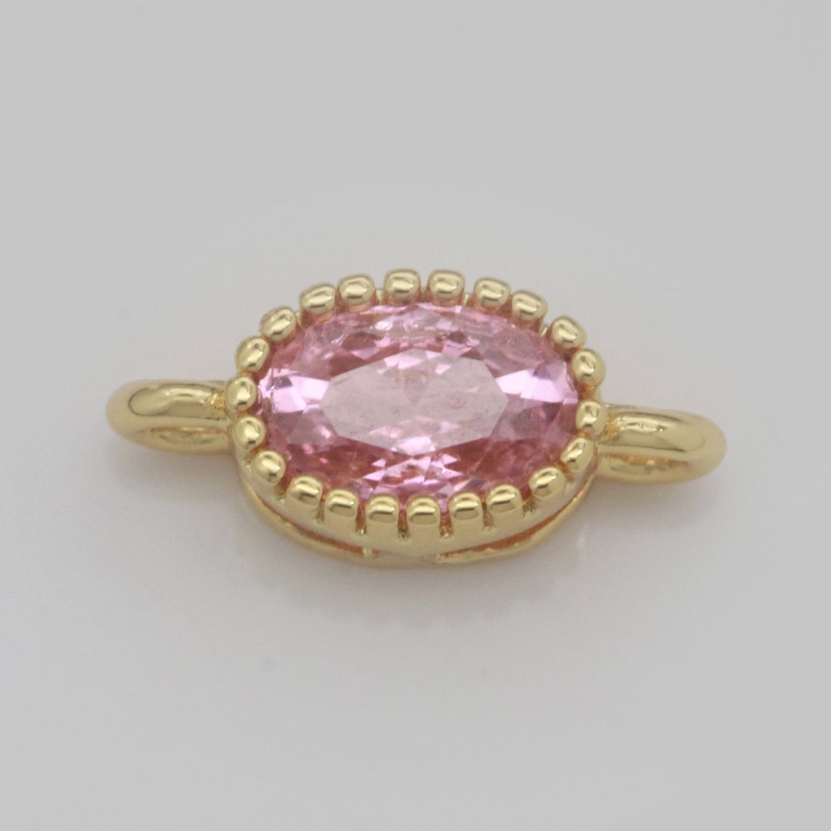 Mini Oval Charm Connector Cubic Geometry Cz Colorful Link Connector for Necklace Bracelet Earring Supply N-009 - N-016 - DLUXCA