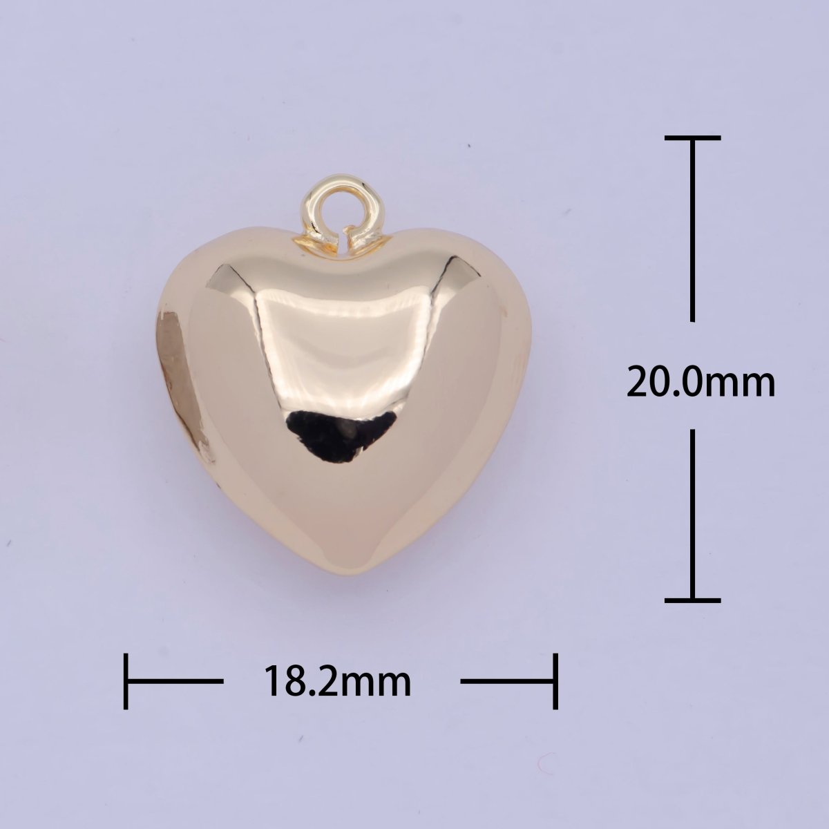 Mini Puffy Gold Heart Charm E-775 - DLUXCA