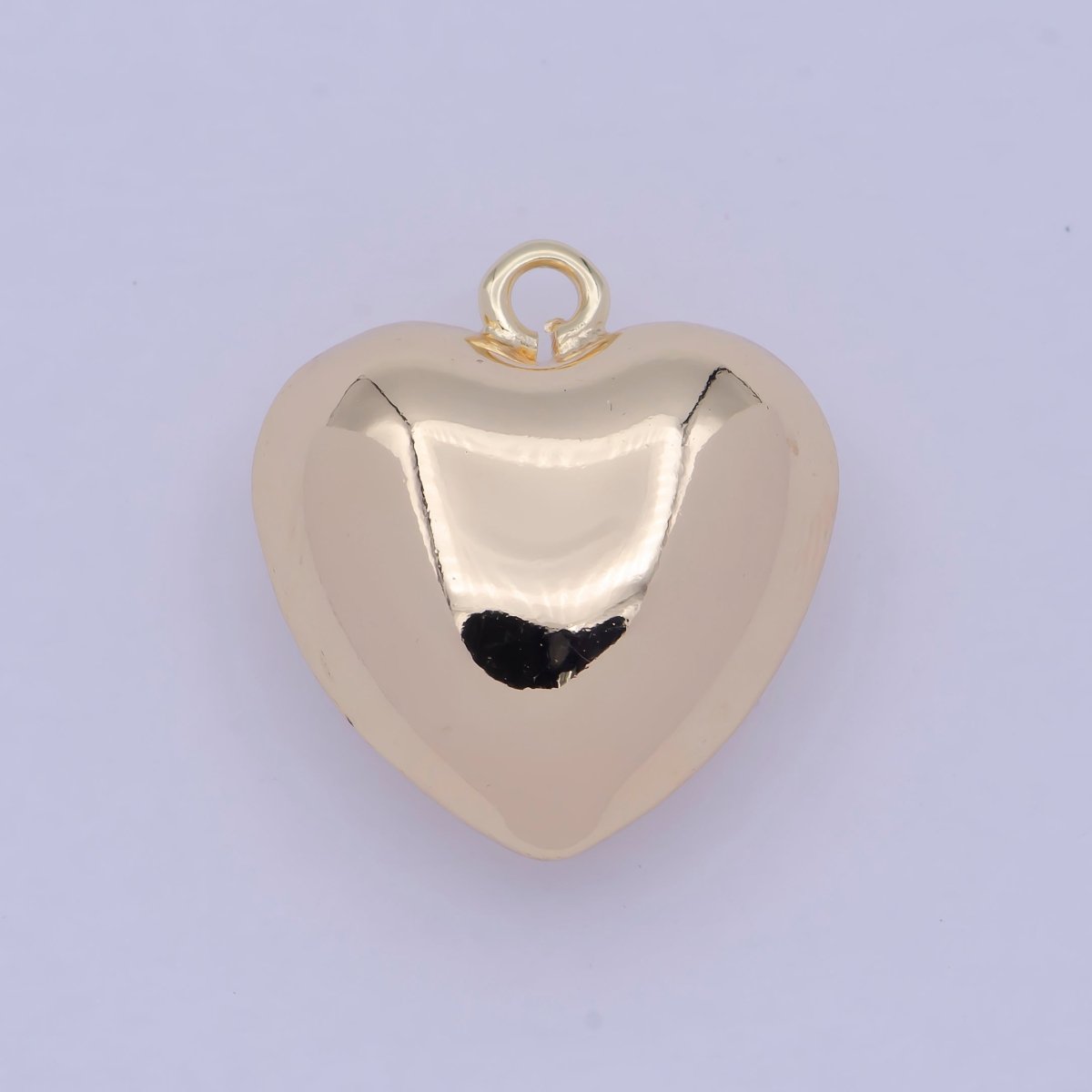 Mini Puffy Gold Heart Charm E-775 - DLUXCA