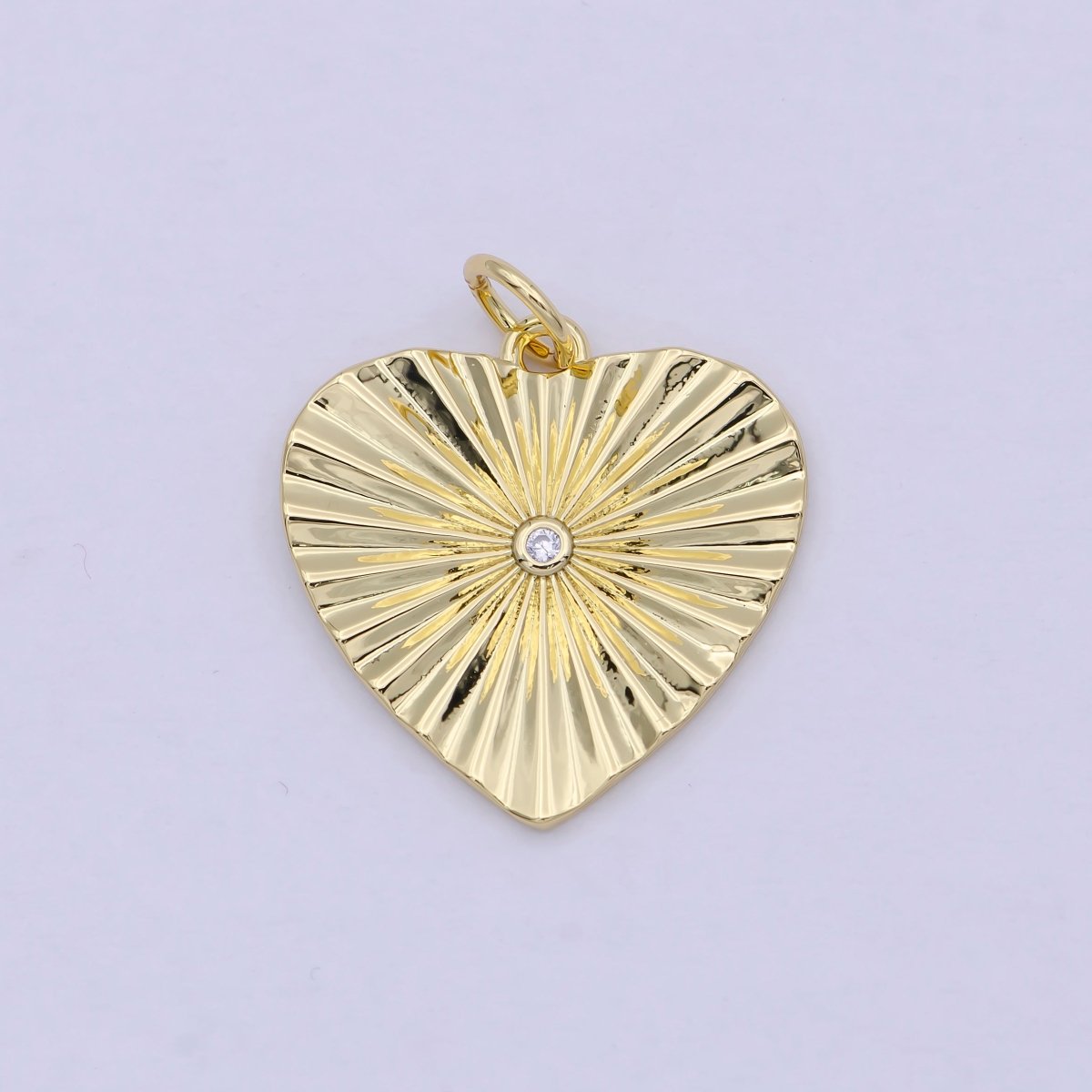 Mini Radiant Heart Charm Gold Filled Heart Pendant for Necklace Bracelet Earring Supply E-744 - DLUXCA