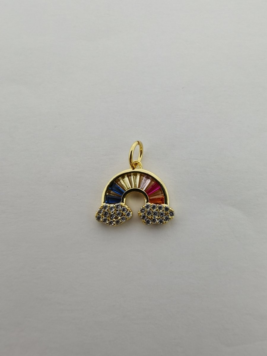 Mini Rainbow Charm with Color Cubic Zirconia C-565 - DLUXCA