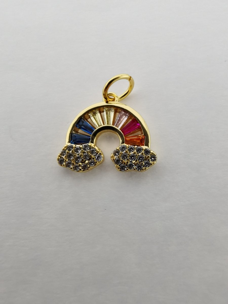 Mini Rainbow Charm with Color Cubic Zirconia C-565 - DLUXCA