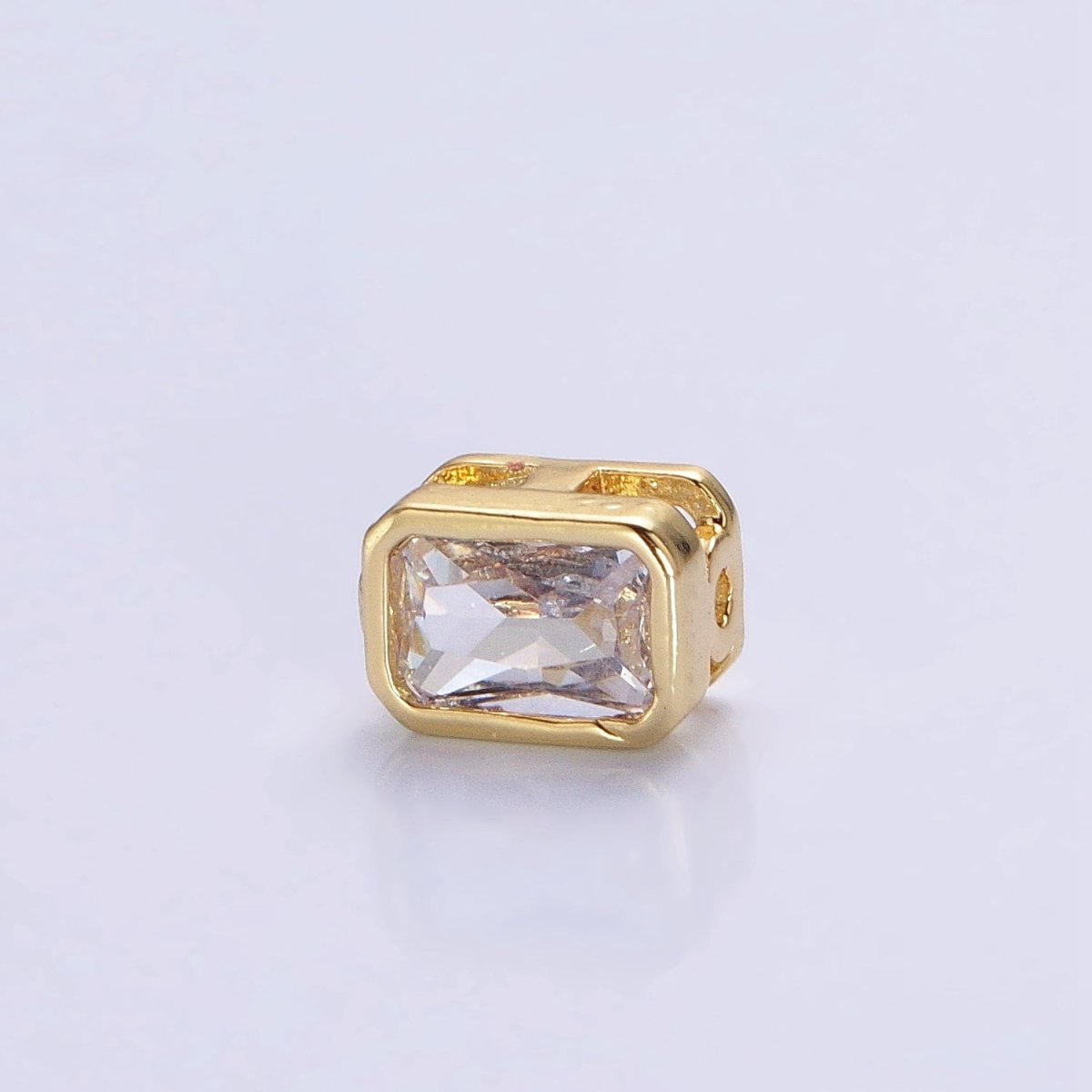 Mini Rectangle Bead Spacer CZ Micro Pave Geometric Spacer Bead Connector Charm B-435 B-438 B-439 B-445 B-454 B-455 B-674 - DLUXCA