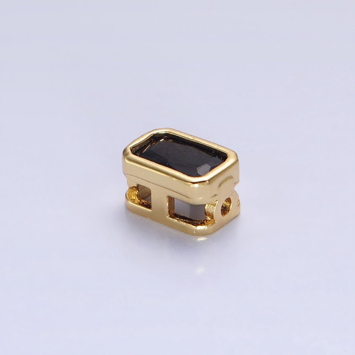 Mini Rectangle Bead Spacer CZ Micro Pave Geometric Spacer Bead Connector Charm B-435 B-438 B-439 B-445 B-454 B-455 B-674 - DLUXCA