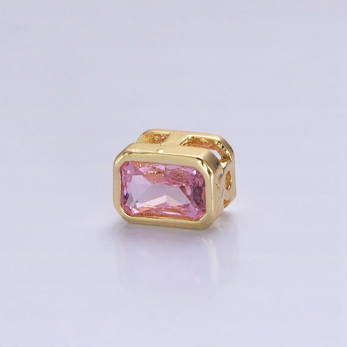 Mini Rectangle Bead Spacer CZ Micro Pave Geometric Spacer Bead Connector Charm B-435 B-438 B-439 B-445 B-454 B-455 B-674 - DLUXCA