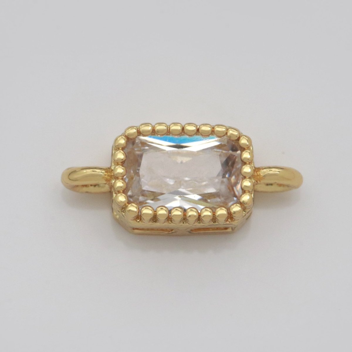 Mini rectangle Charm Connector Cubic Cz Colorful Link Connector for Necklace Bracelet Earring Supply F-916~F-923 - DLUXCA