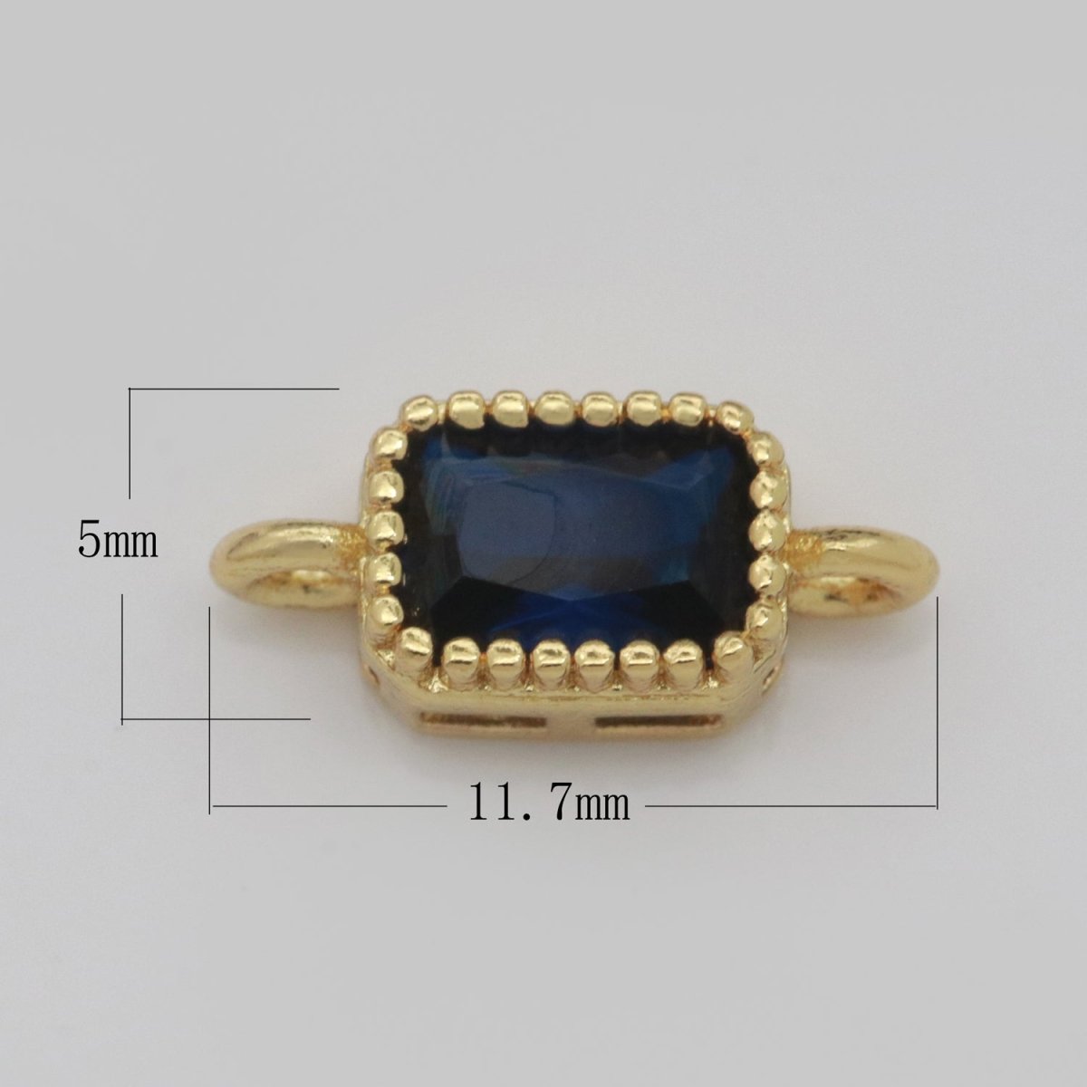 Mini rectangle Charm Connector Cubic Cz Colorful Link Connector for Necklace Bracelet Earring Supply F-916~F-923 - DLUXCA