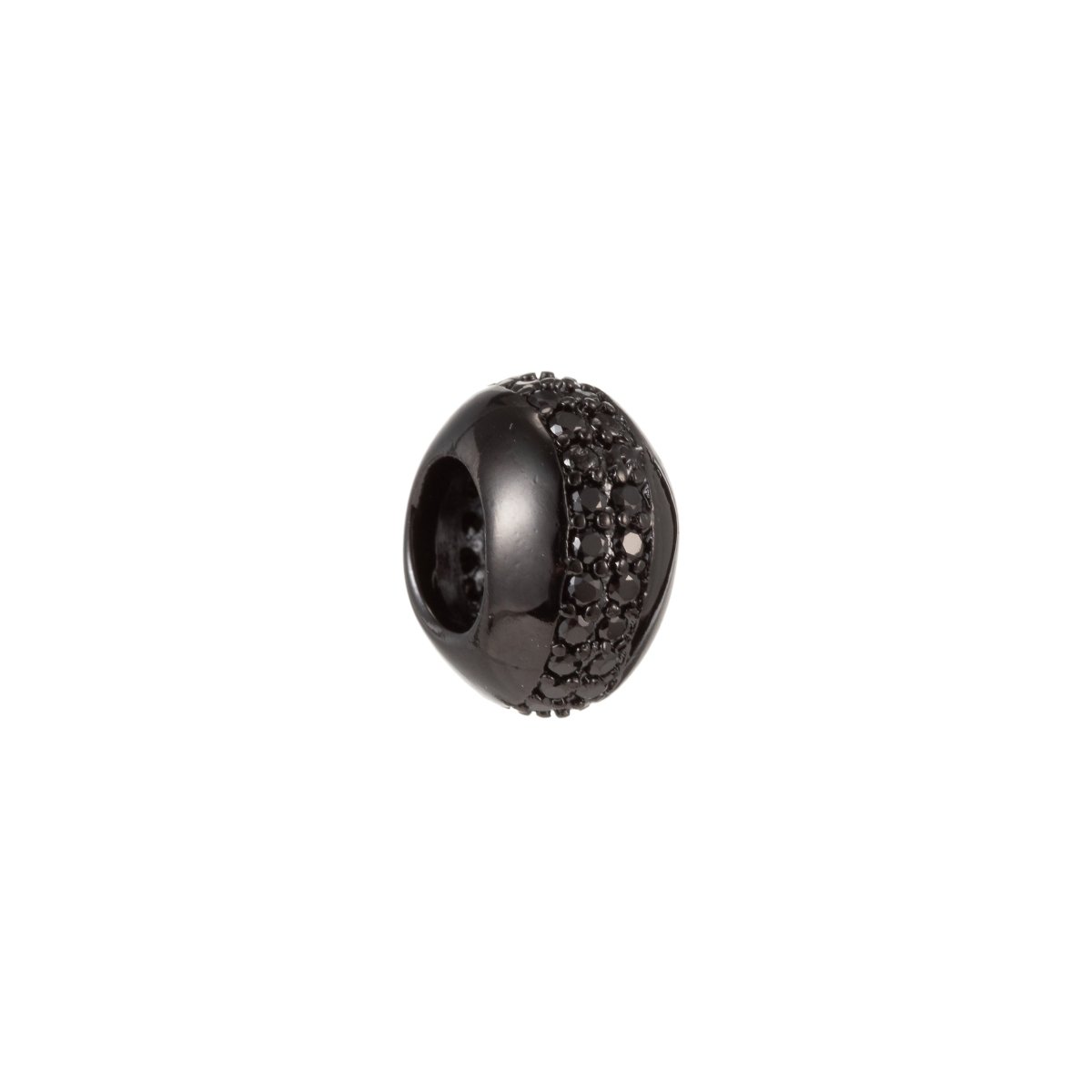 Mini Round Black Crystal Beads CZ Crystal Gold Filled Geometric Round Shape Jewelry Making Beads B-261 - DLUXCA